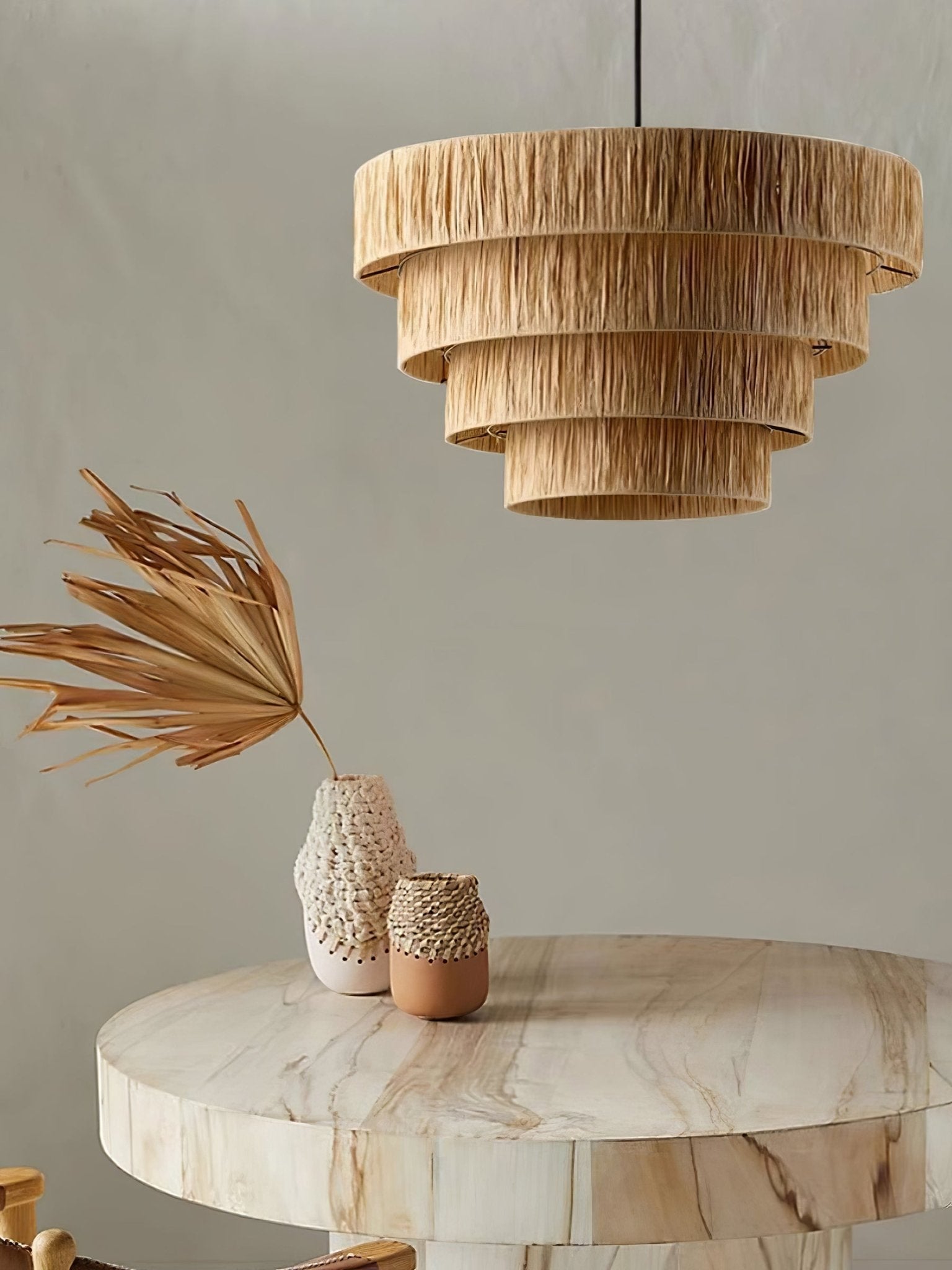Thyra Stroh Traditionell Retro Pendelleuchte-Letslighting