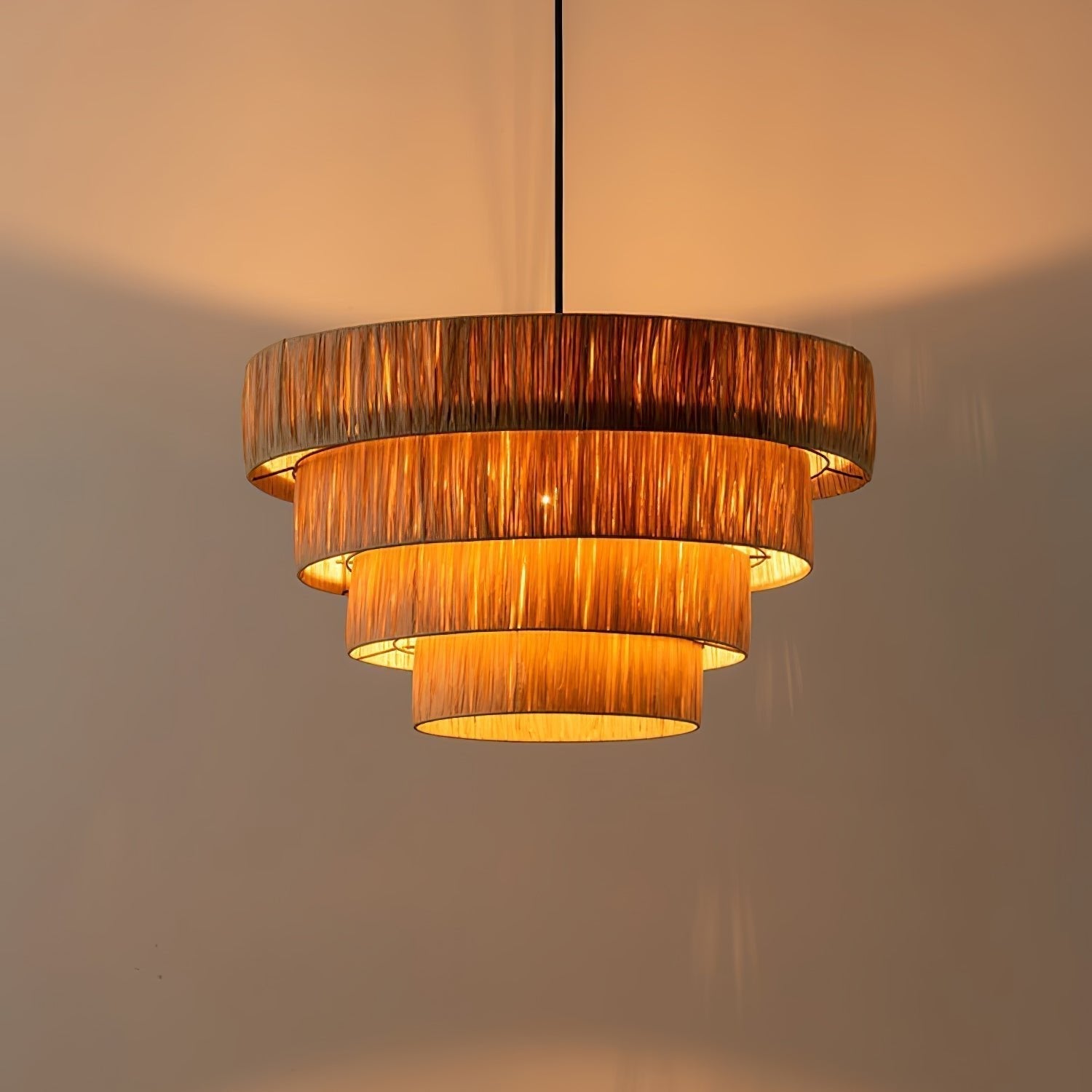 Thyra Stroh Traditionell Retro Pendelleuchte-Letslighting
