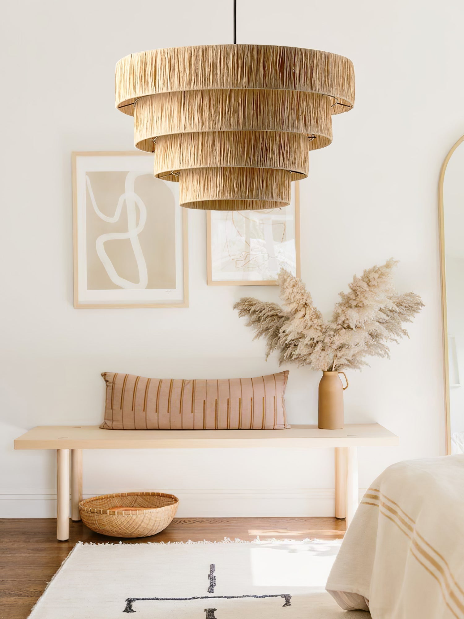 Thyra Stroh Traditionell Retro Pendelleuchte-Letslighting
