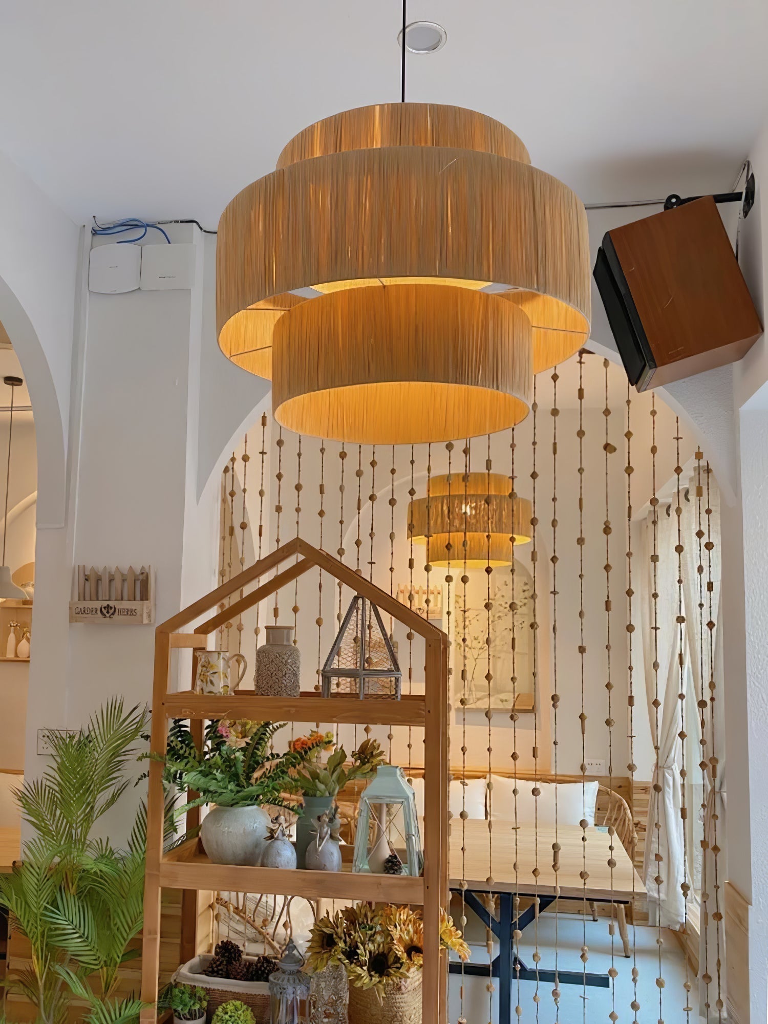 Thyra Stroh Traditionell Retro Pendelleuchte-Letslighting