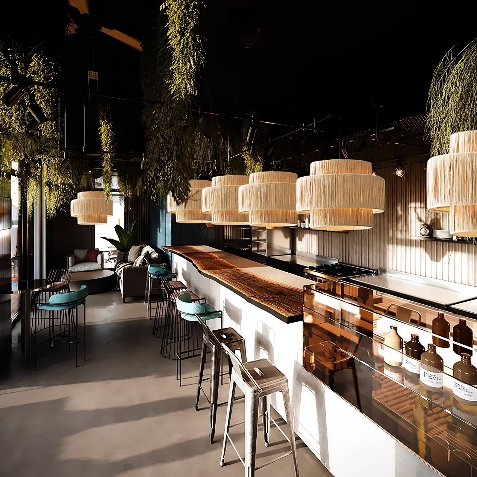 Thyra Stroh Traditionell Retro Pendelleuchte-Letslighting