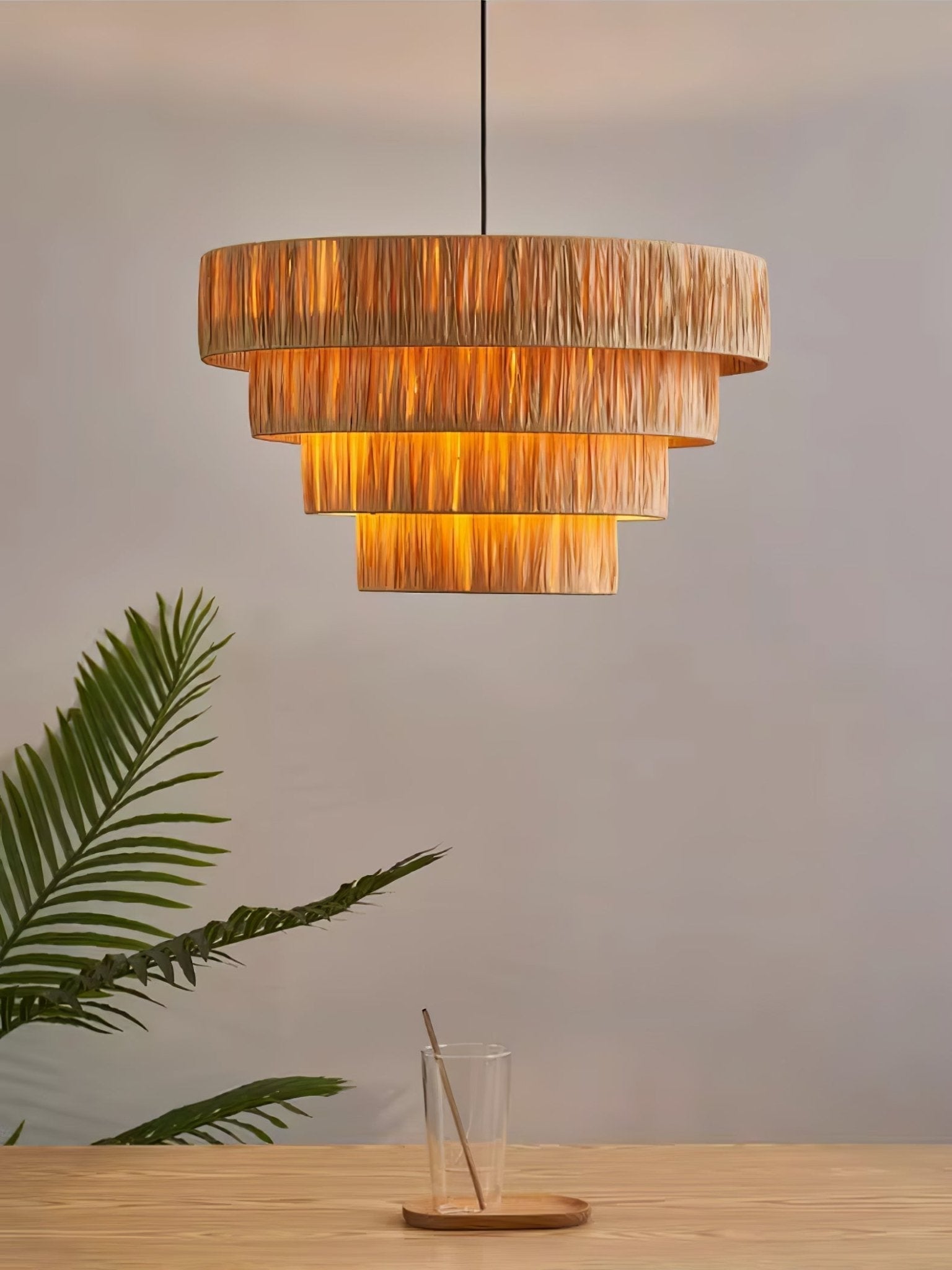 Thyra Stroh Traditionell Retro Pendelleuchte-Letslighting