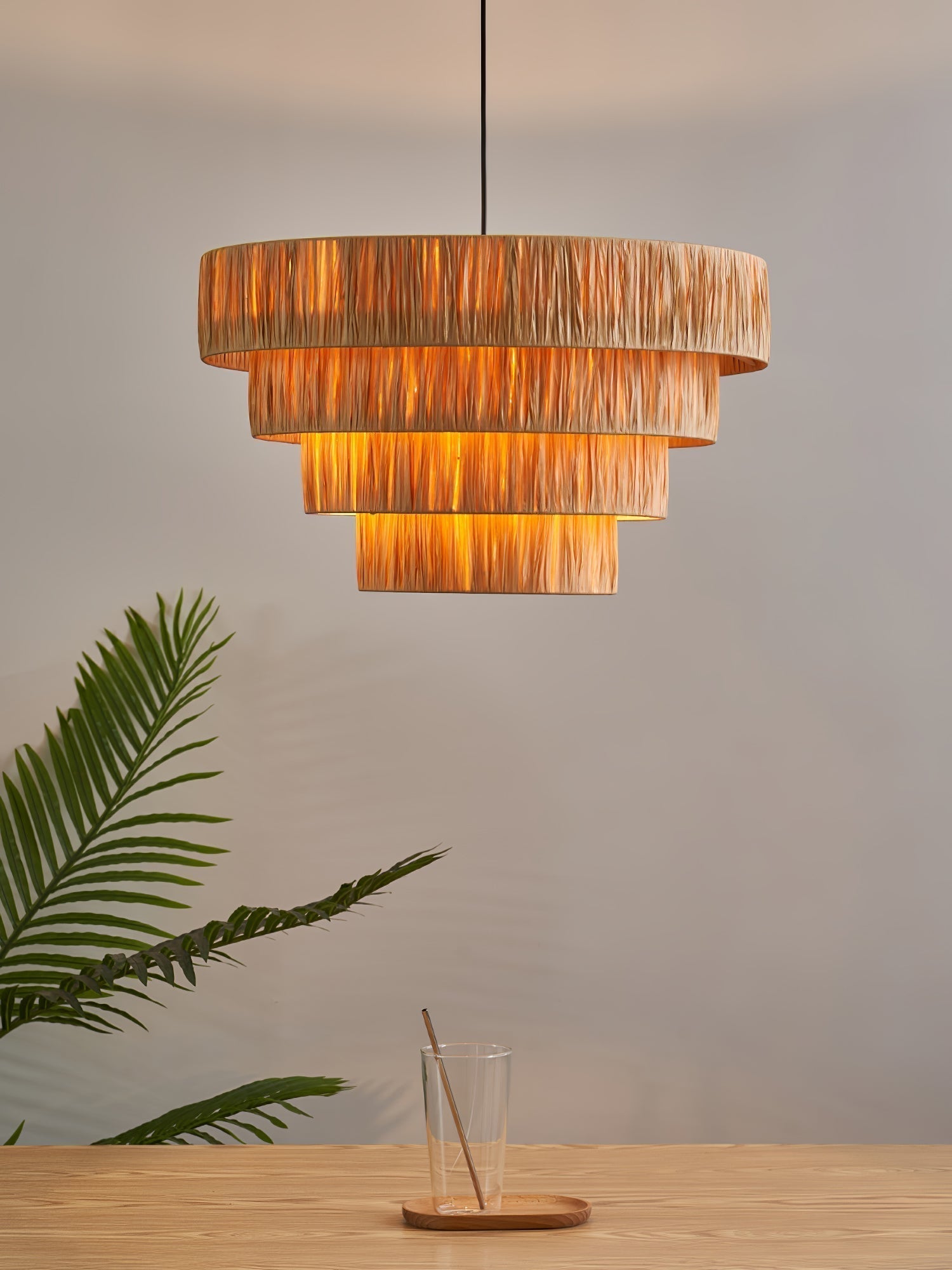 Thyra Stroh Traditionell Retro Pendelleuchte-Letslighting