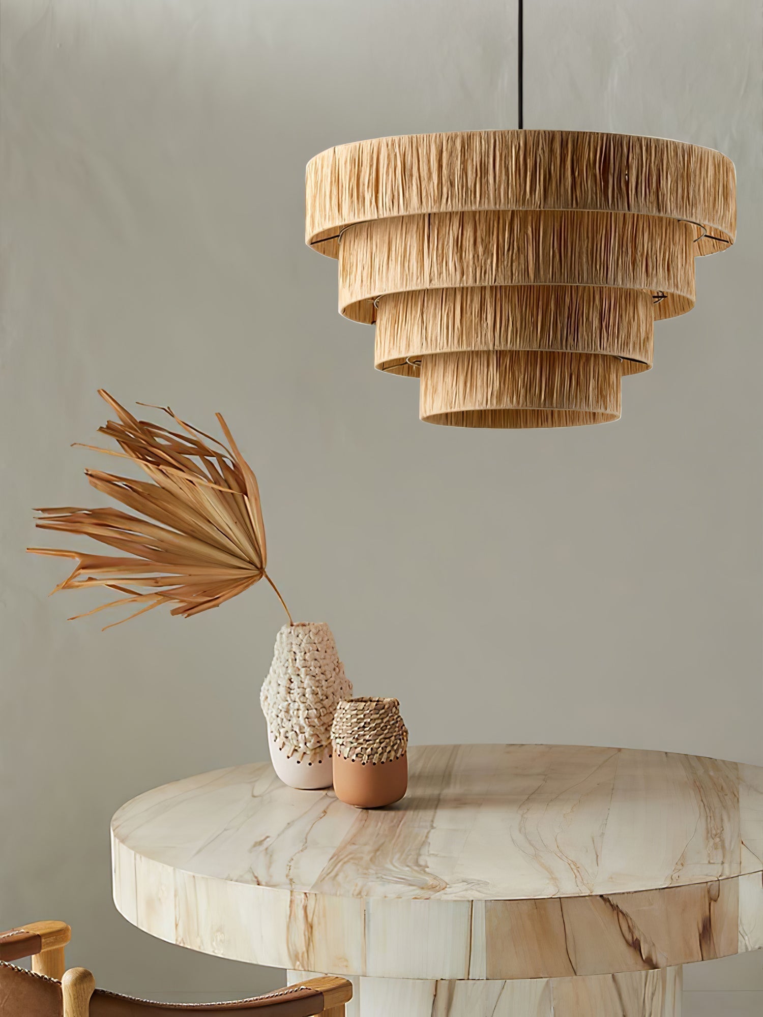 Thyra Stroh Traditionell Retro Pendelleuchte-Letslighting