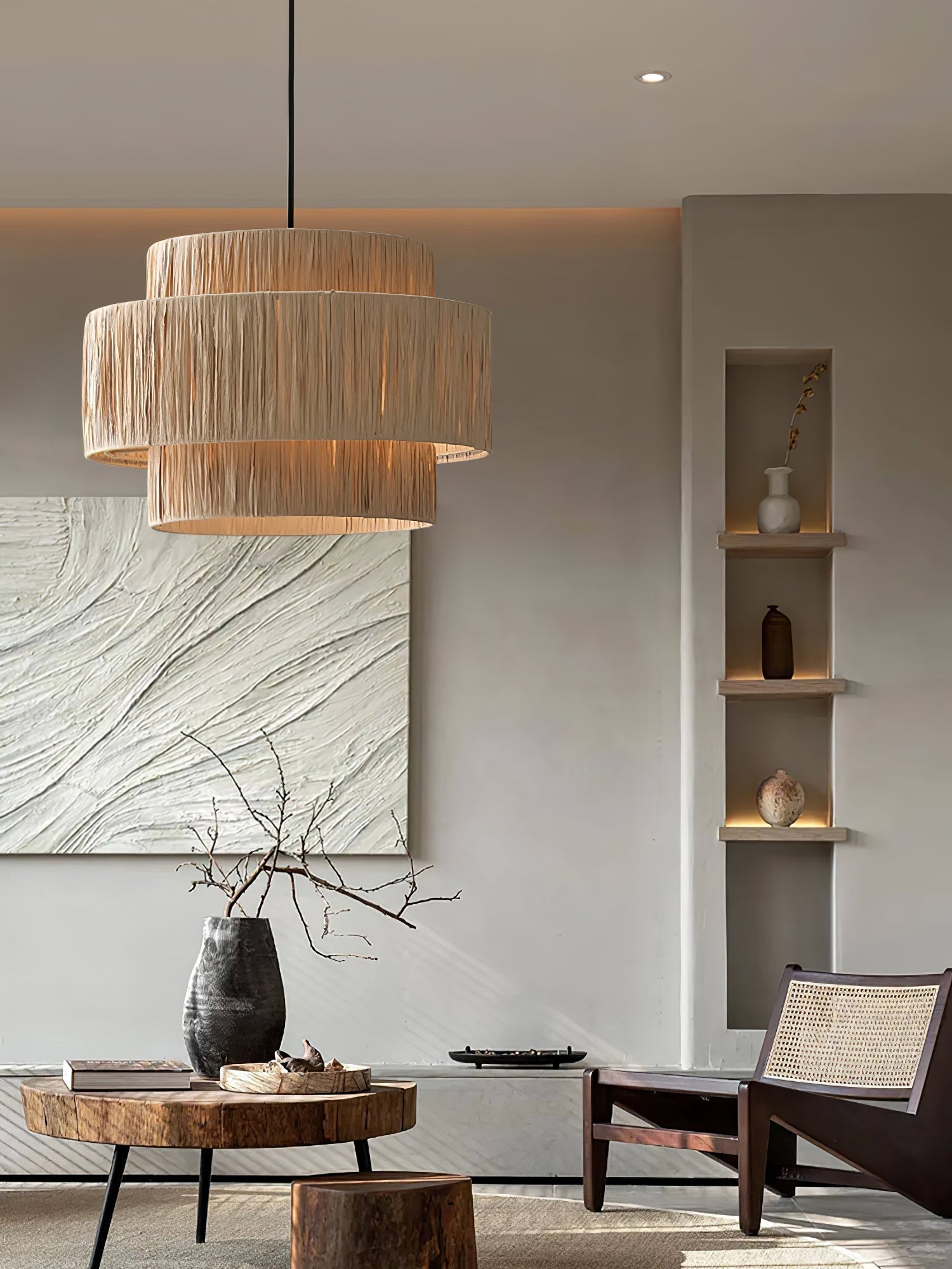 Thyra Stroh Traditionell Retro Pendelleuchte-Letslighting