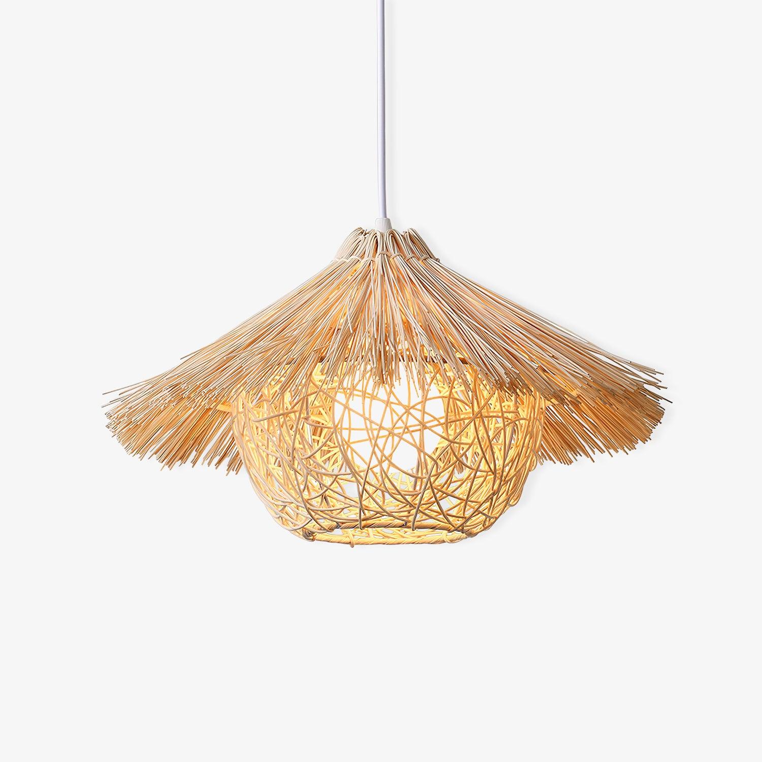 Catala Strohhut Rattan Pendelleuchte-Letslighting