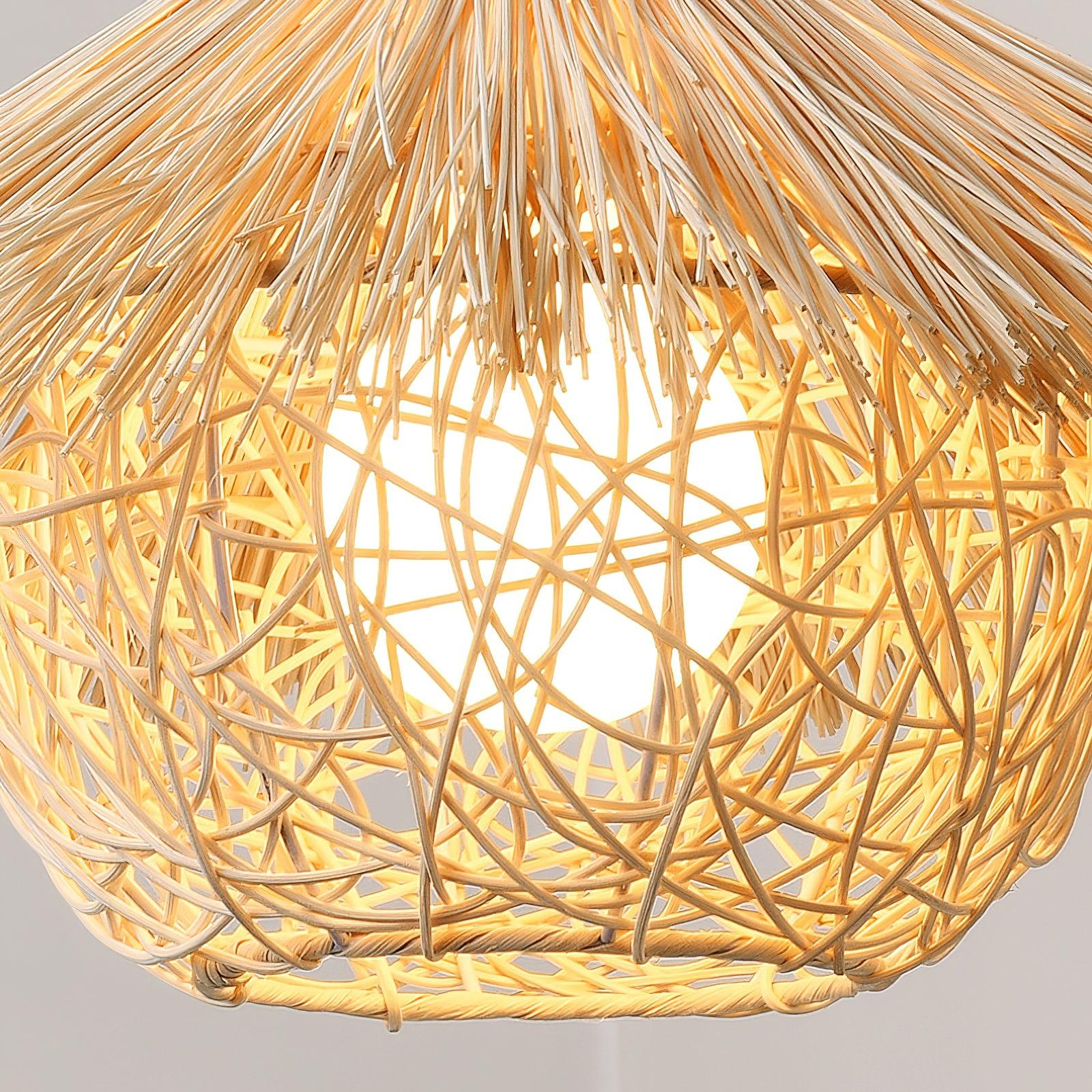 Catala Strohhut Rattan Pendelleuchte-Letslighting