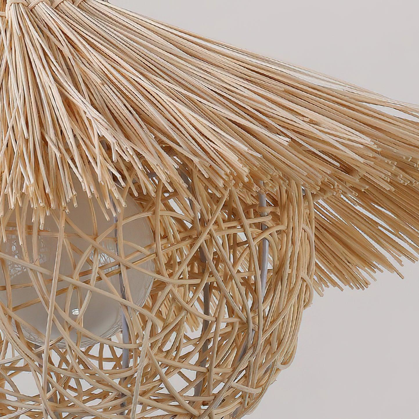 Catala Strohhut Rattan Pendelleuchte-Letslighting