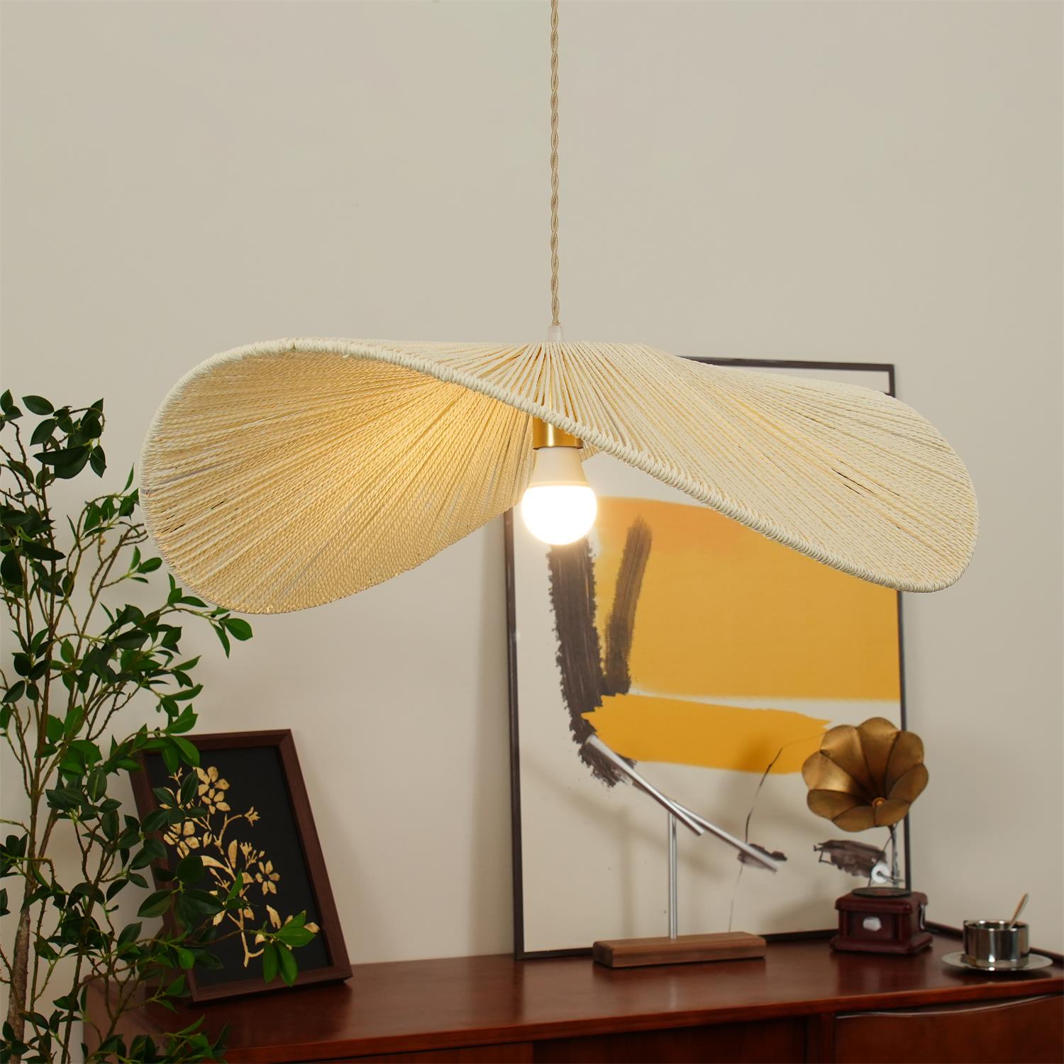 Solara Handgewebte Pendelleuchte aus Natürlichem Rattan-Letslighting