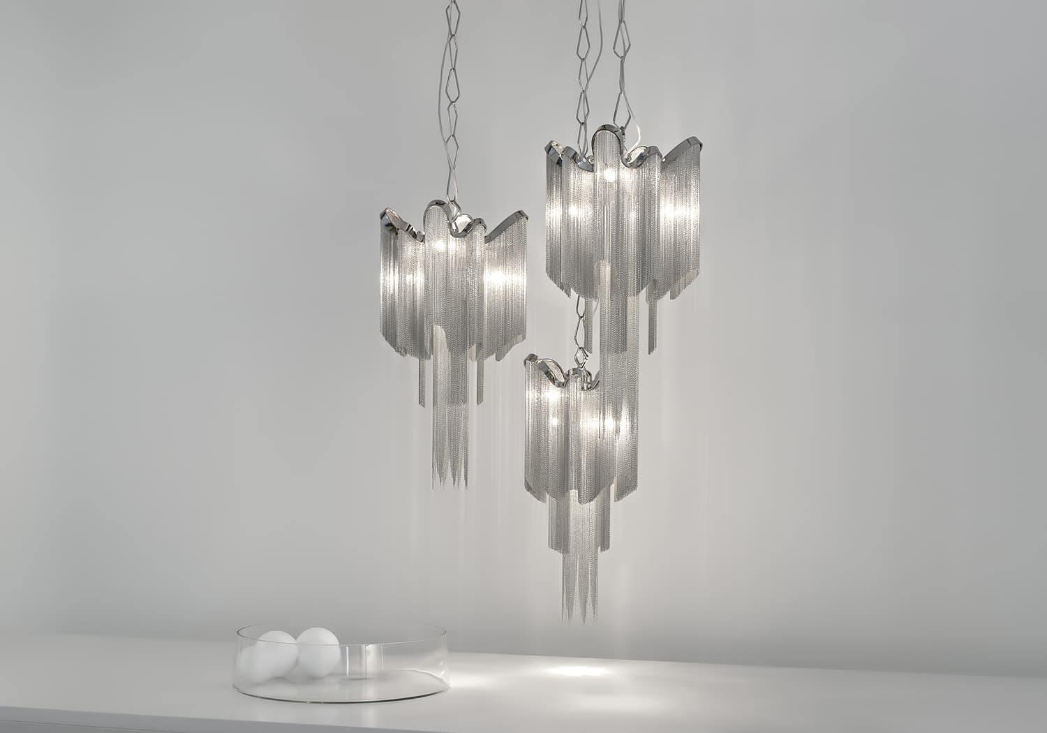 Lustra Pendant Lamp Stream Chain Nickel-Letslighting
