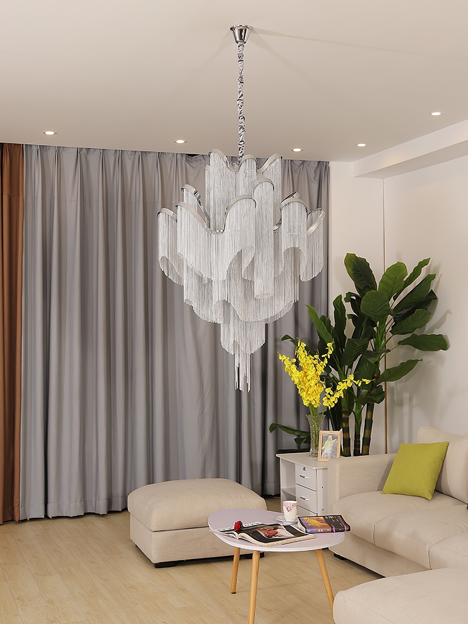 Lustra Pendant Lamp Stream Chain Nickel-Letslighting