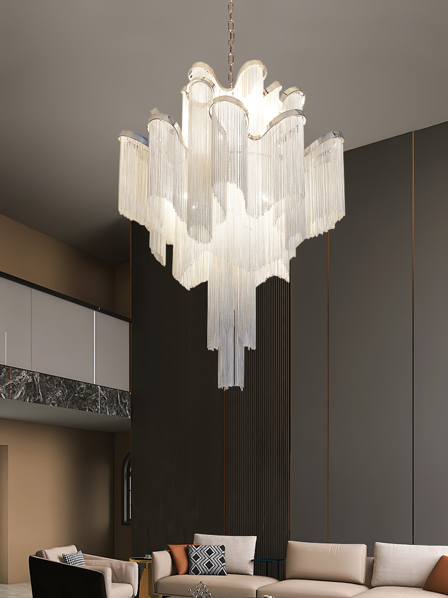Lustra Pendant Lamp Stream Chain Nickel-Letslighting