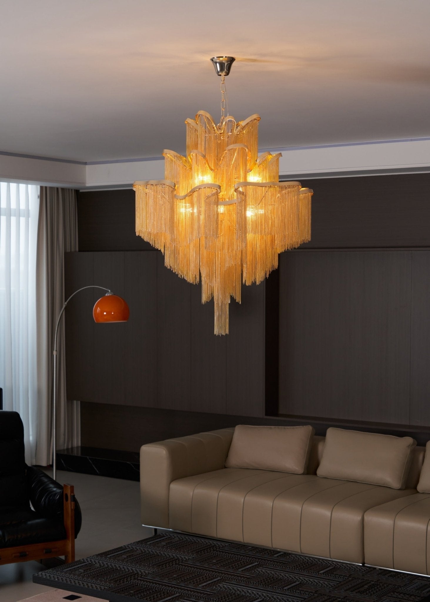 Lustra Pendant Lamp Stream Chain Nickel-Letslighting