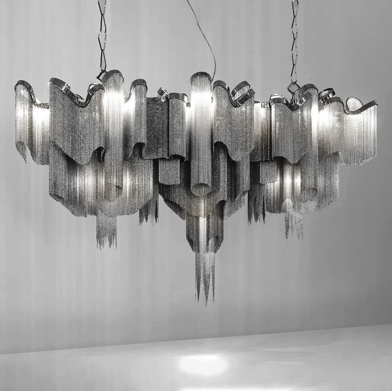 Lustra Pendant Lamp Stream Chain Nickel-Letslighting