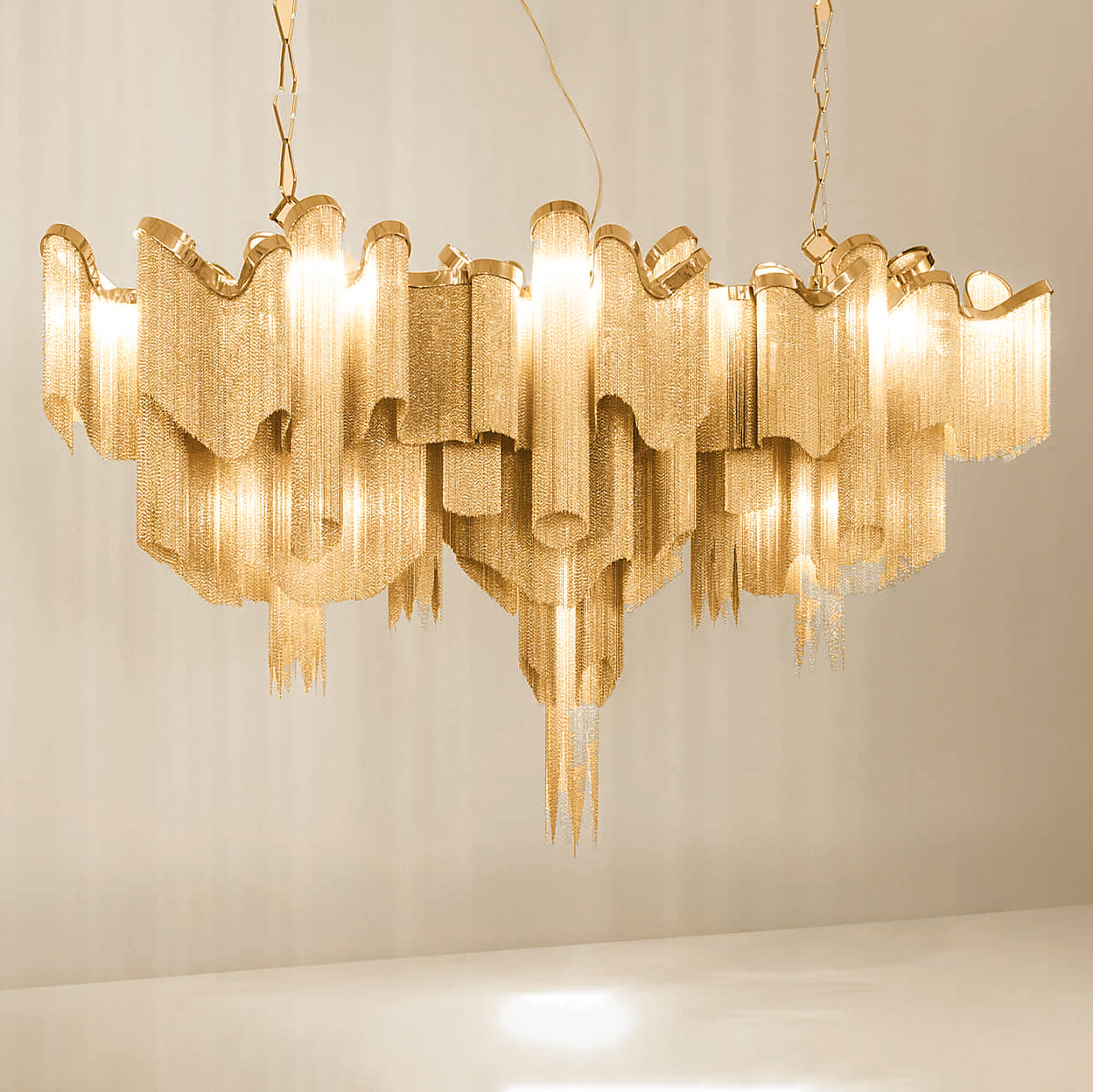 Lustra Pendant Lamp Stream Chain Nickel-Letslighting