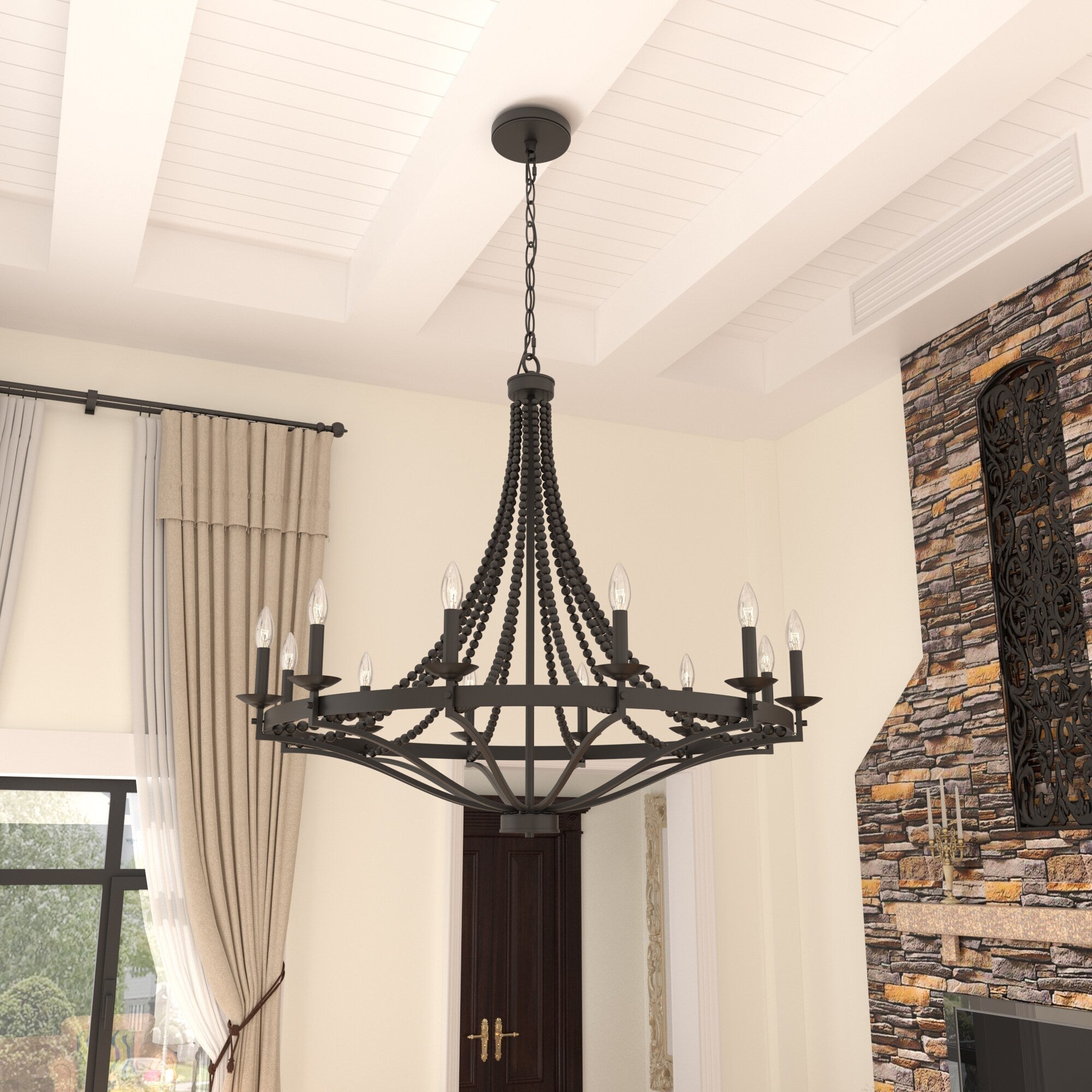 Isoren Industrieller Vintage Kronleuchter aus Holz-Letslighting