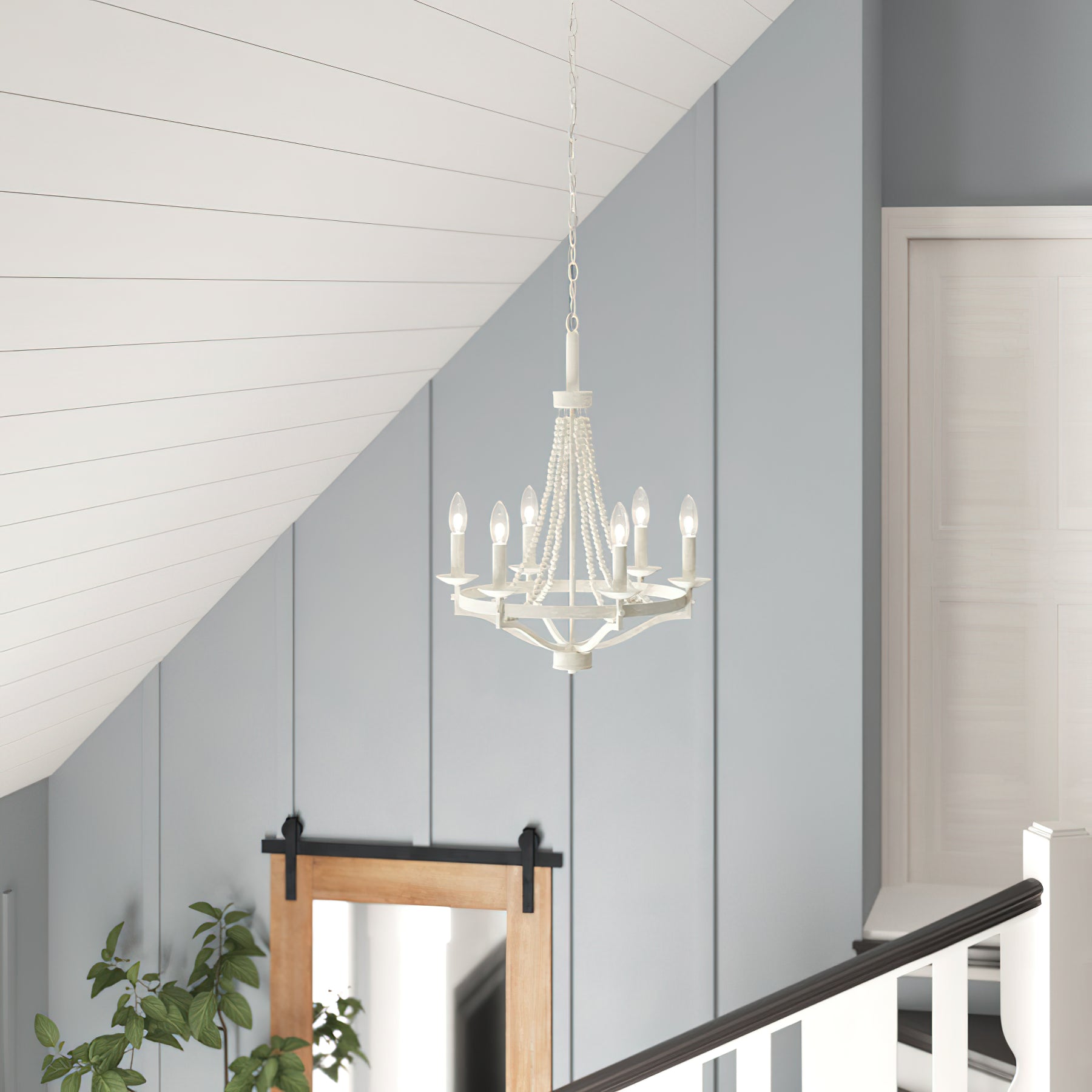 Isoren Industrieller Vintage Kronleuchter aus Holz-Letslighting
