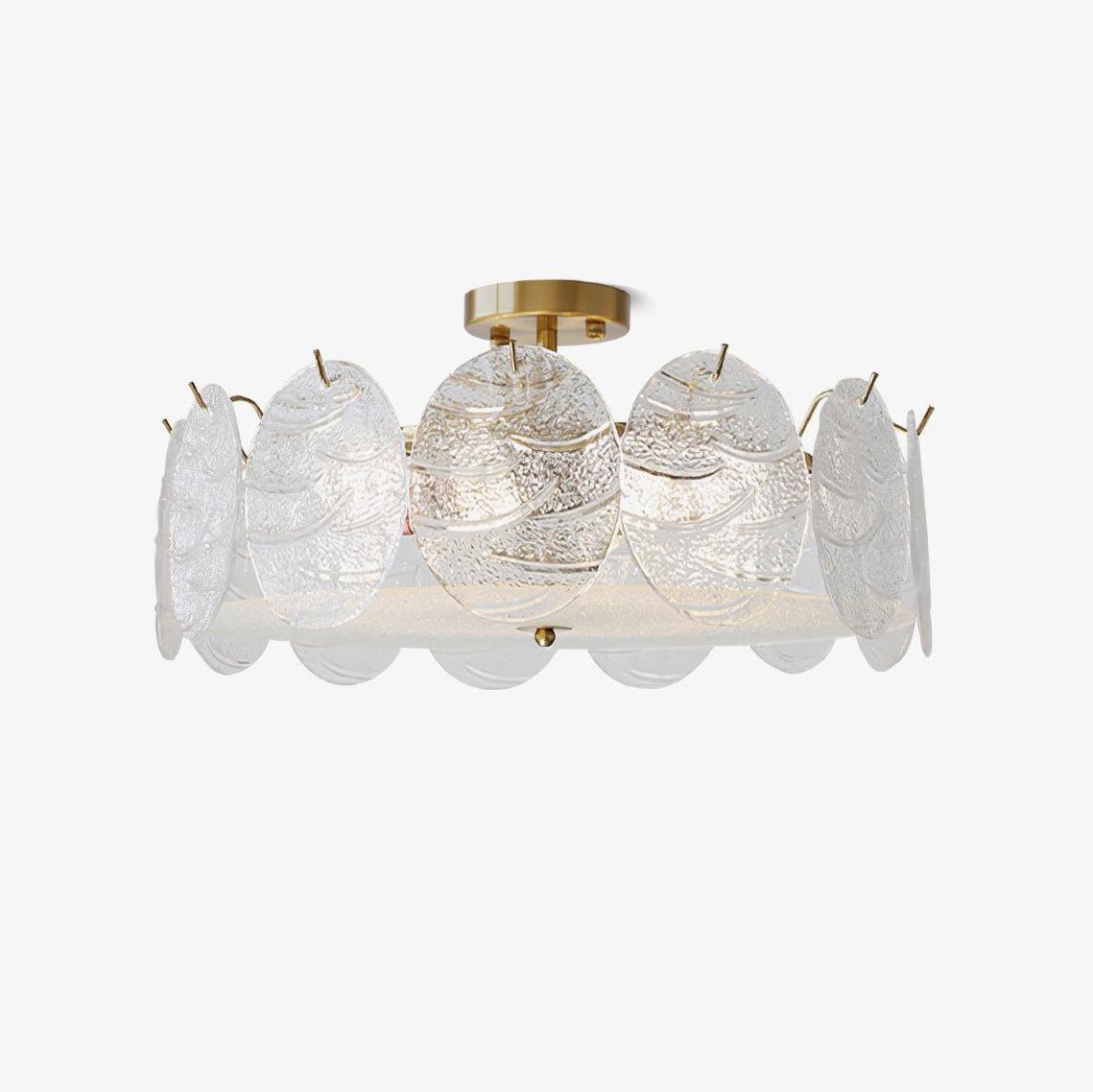 Lustra Deckenleuchte Gold Finish Geripptes Glas-Letslighting