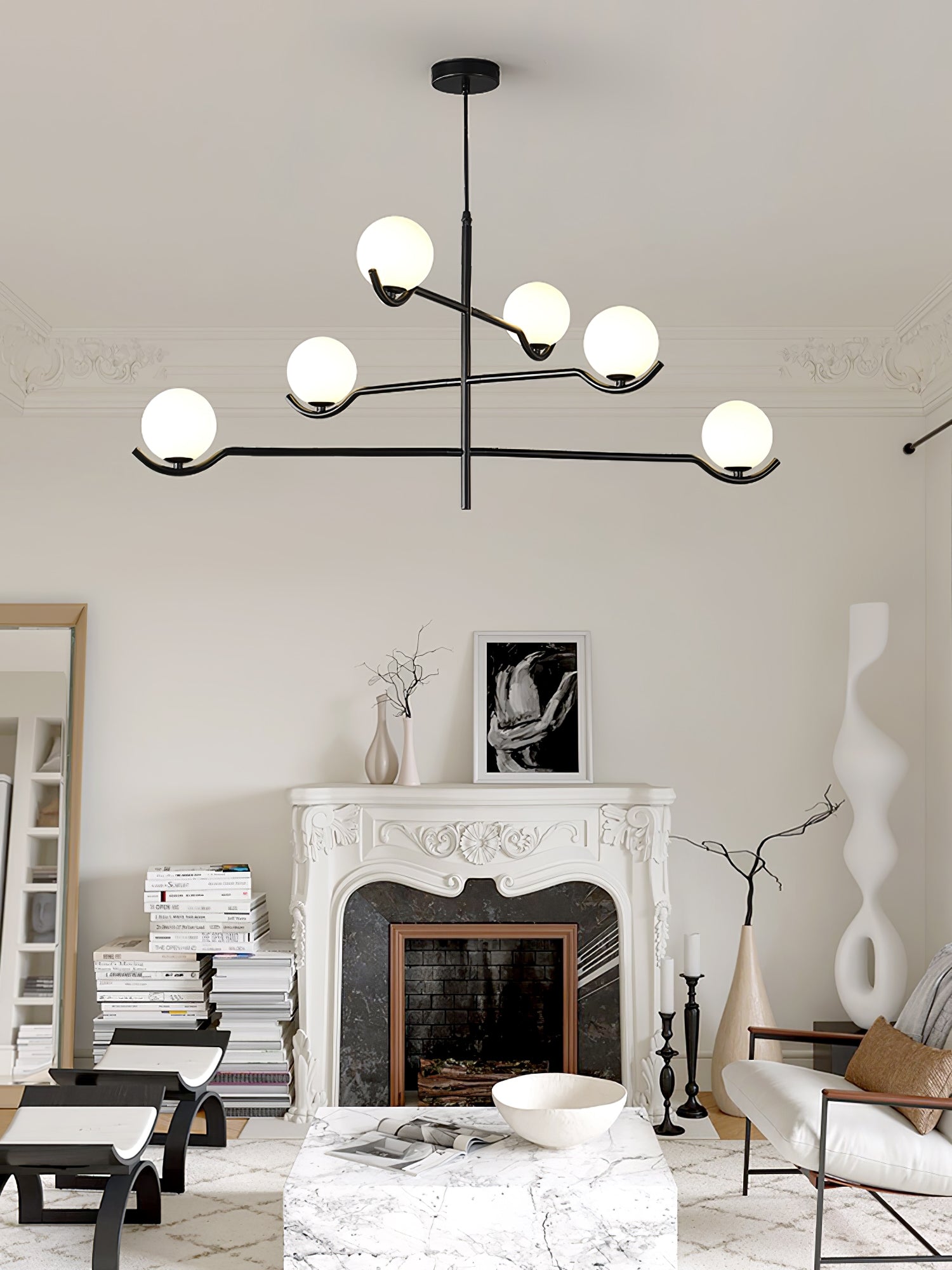 Fayno White Globe Chandelier - Letslighting