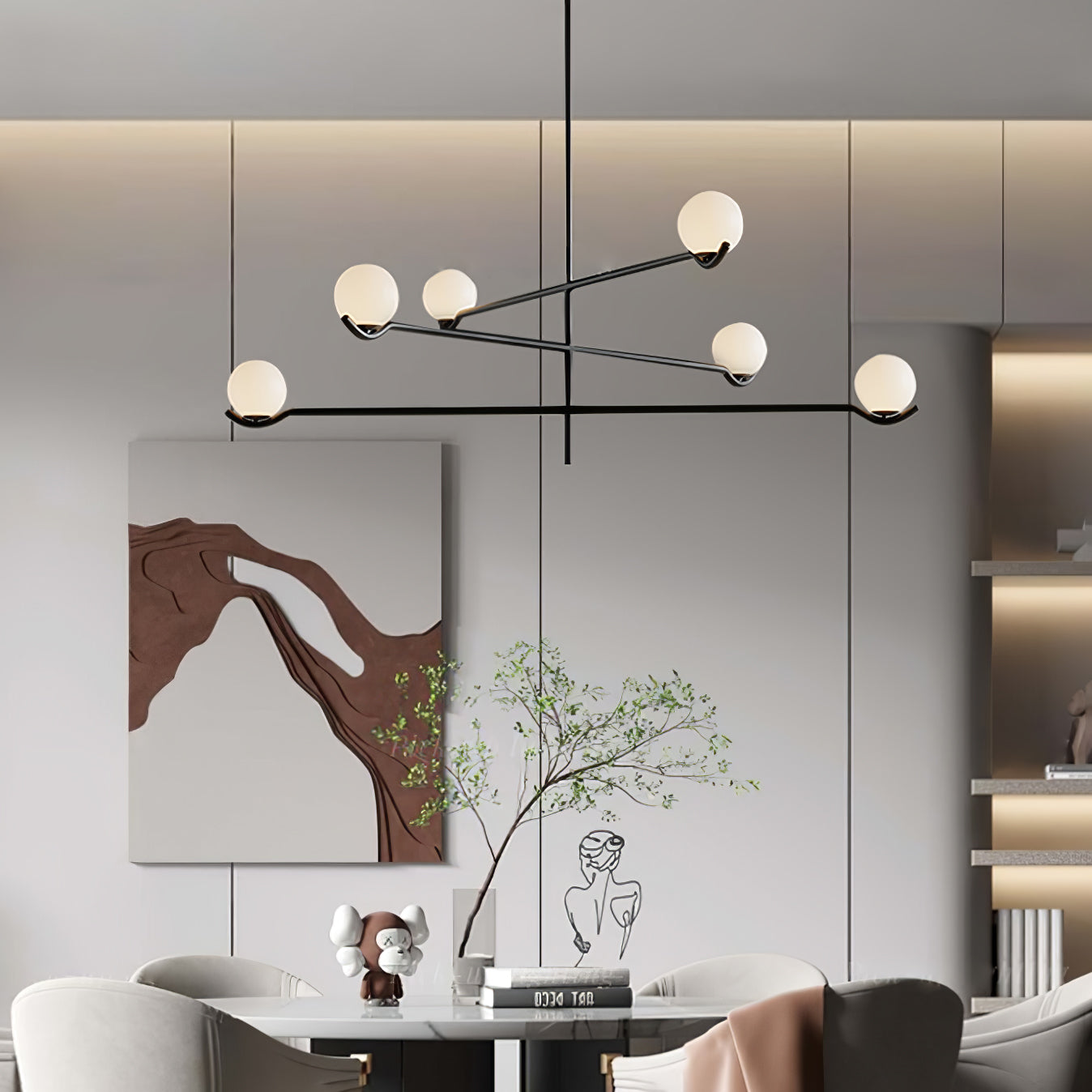 Fayno White Globe Chandelier - Letslighting