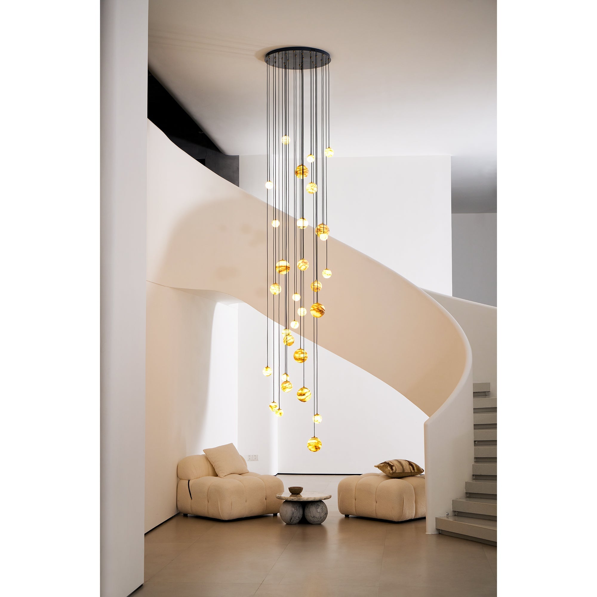 Arsorarae Modern Minimalist Cluster Alabaster Chandelier - Letslighting