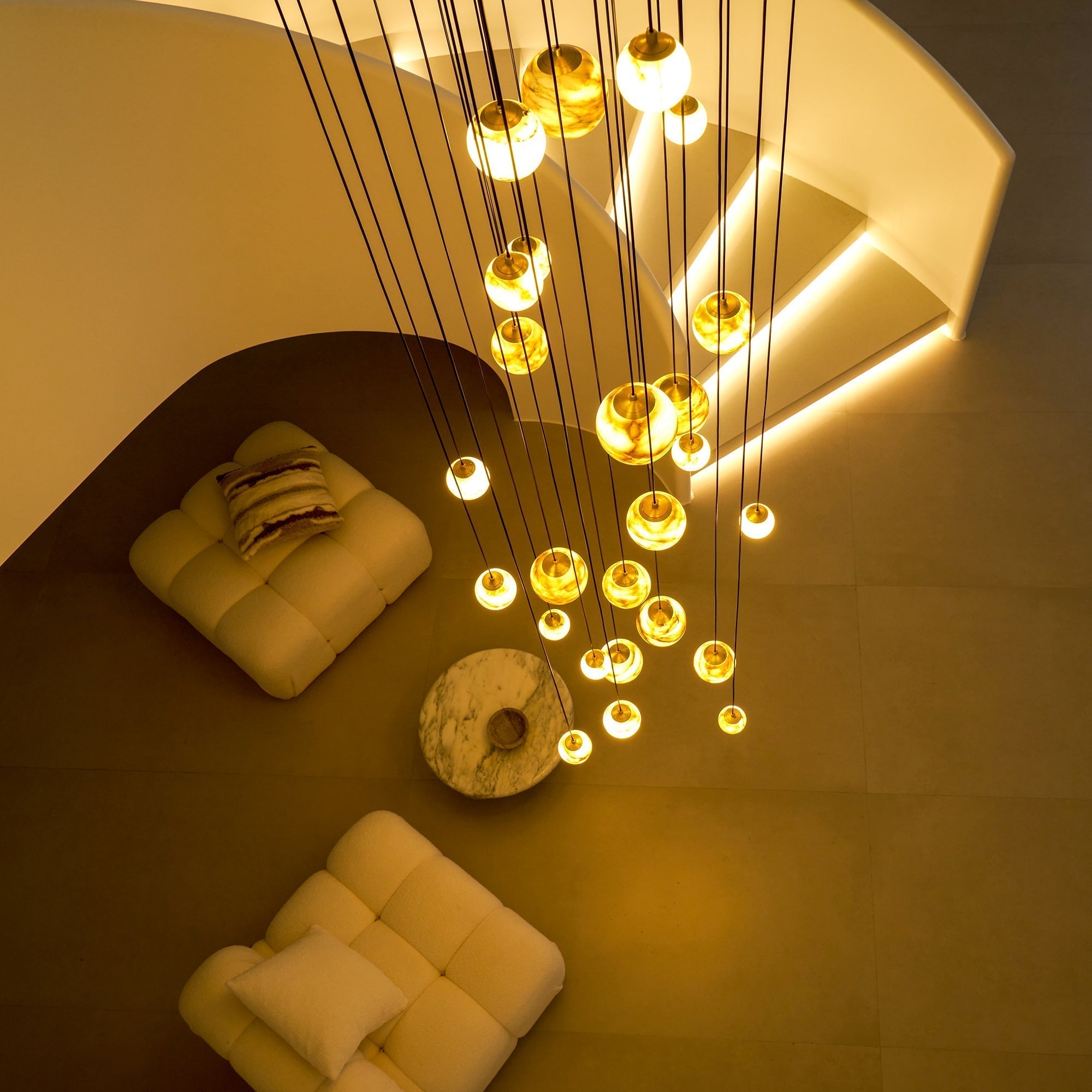 Arsorarae Modern Minimalist Cluster Alabaster Chandelier - Letslighting