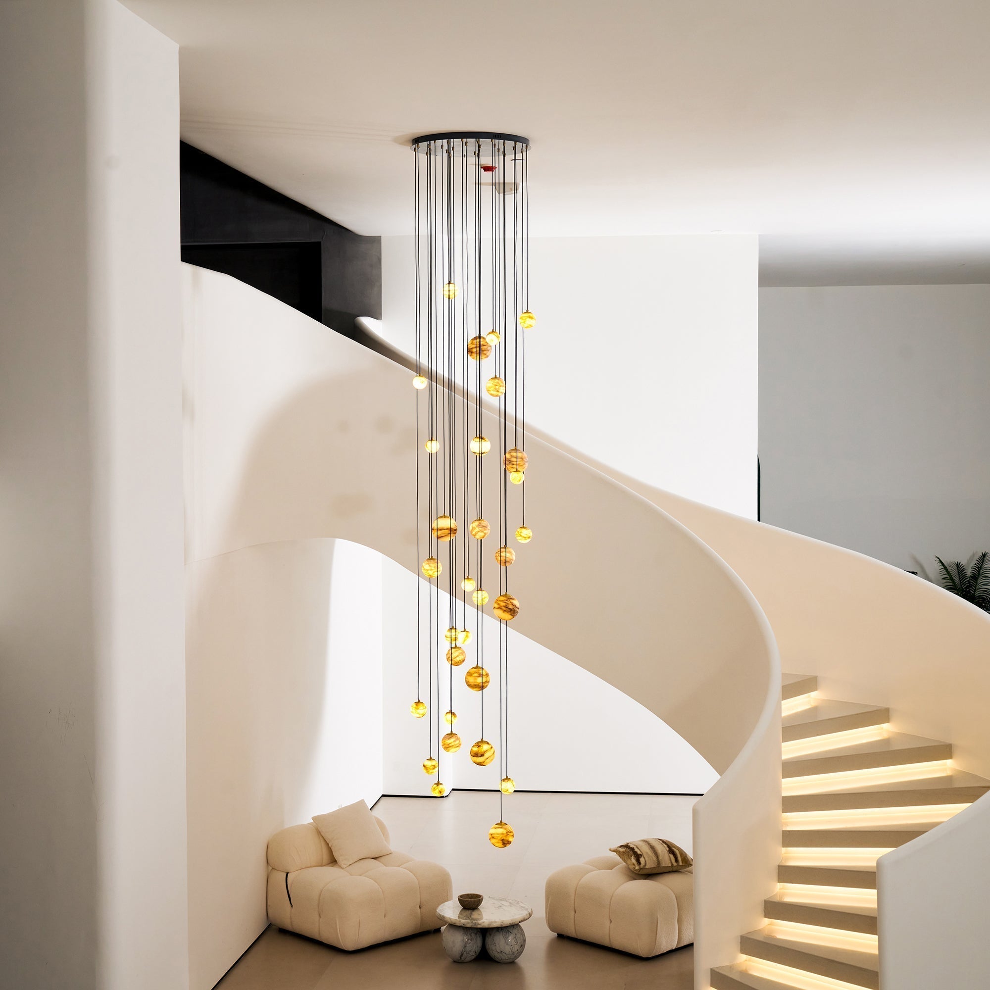 Arsorarae Modern Minimalist Cluster Alabaster Chandelier - Letslighting