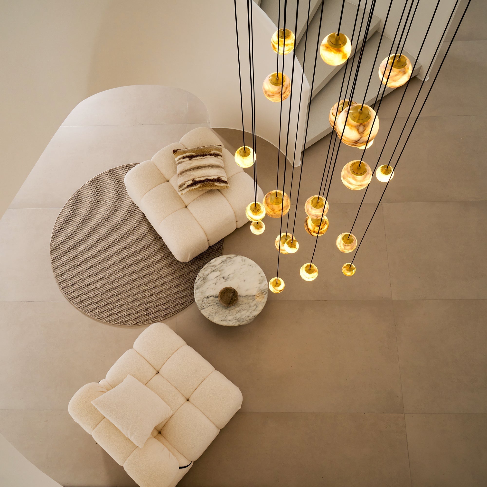 Arsorarae Modern Minimalist Cluster Alabaster Chandelier - Letslighting