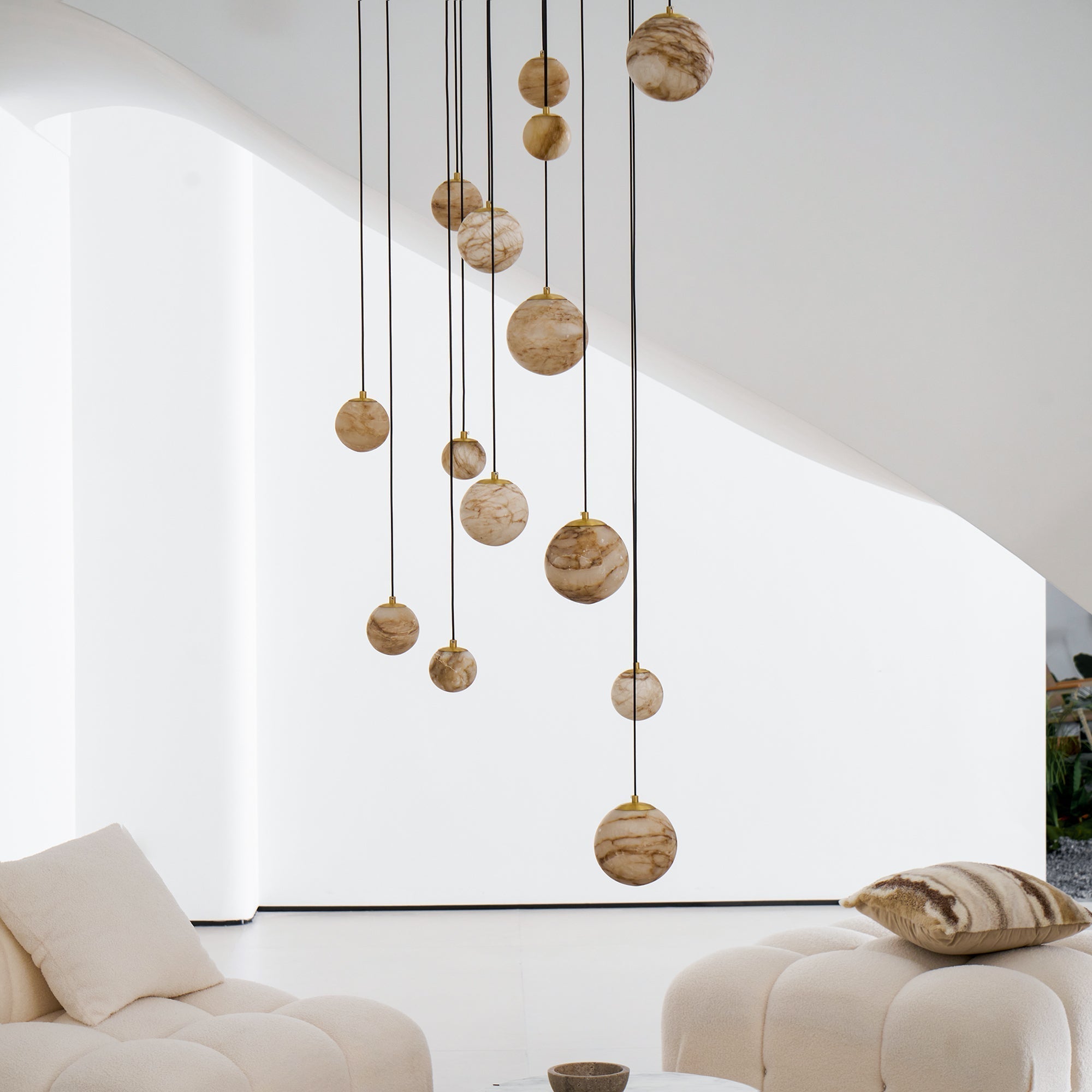Arsorarae Modern Minimalist Cluster Alabaster Chandelier - Letslighting