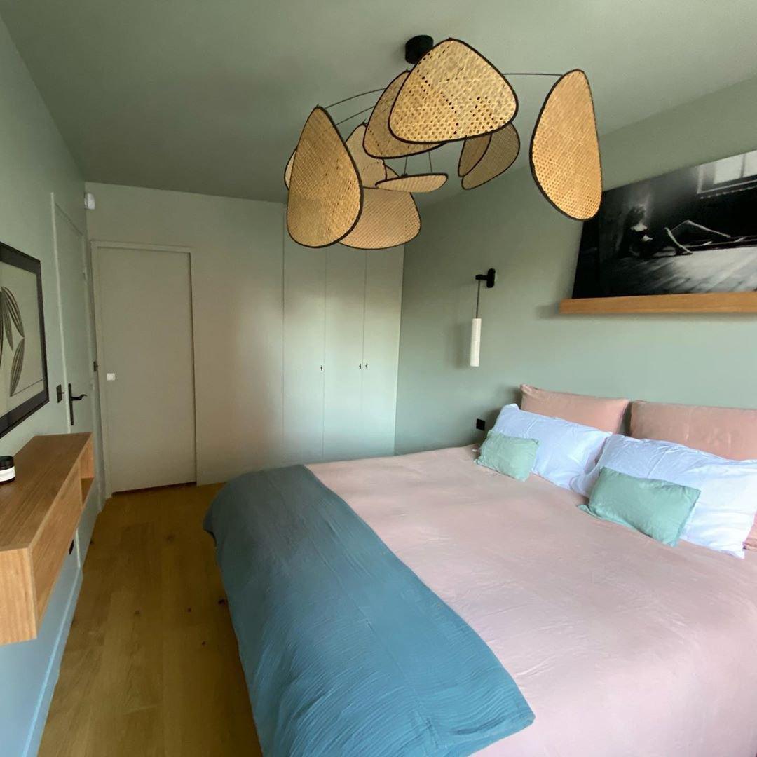 Lustra Kronleuchter Schirm Cannage Suspension Retro-Letslighting