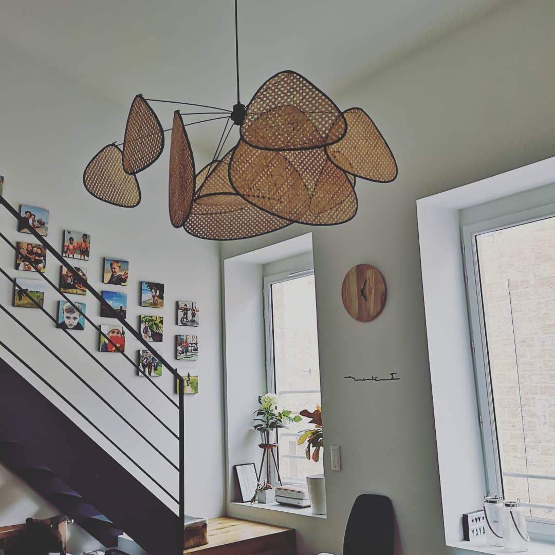 Lustra Kronleuchter Schirm Cannage Suspension Retro-Letslighting