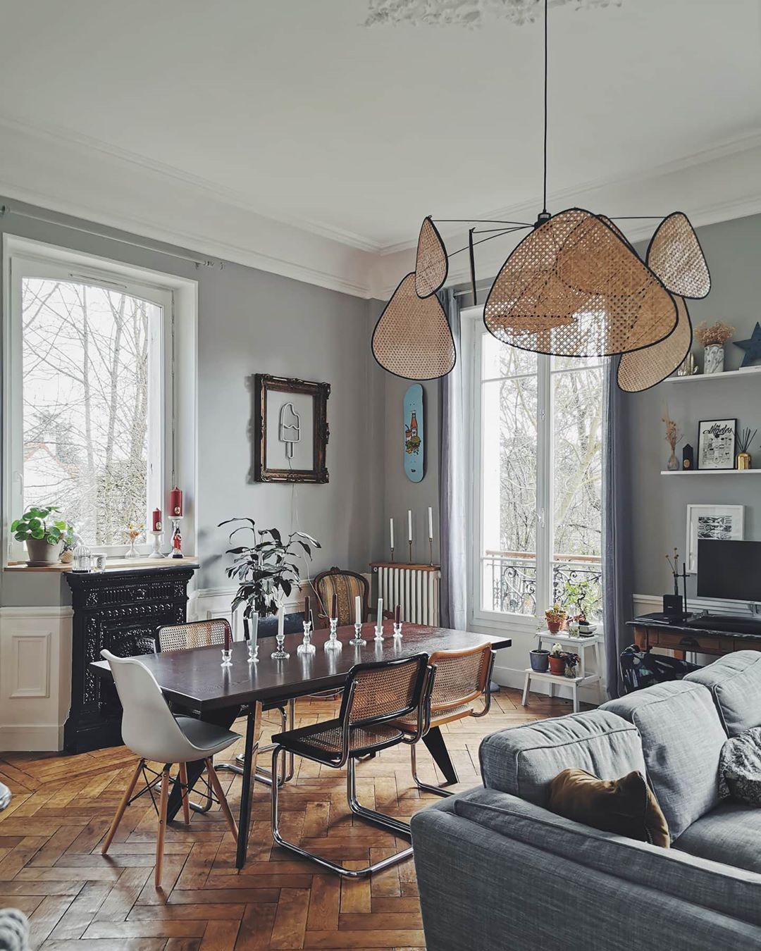 Lustra Kronleuchter Schirm Cannage Suspension Retro-Letslighting