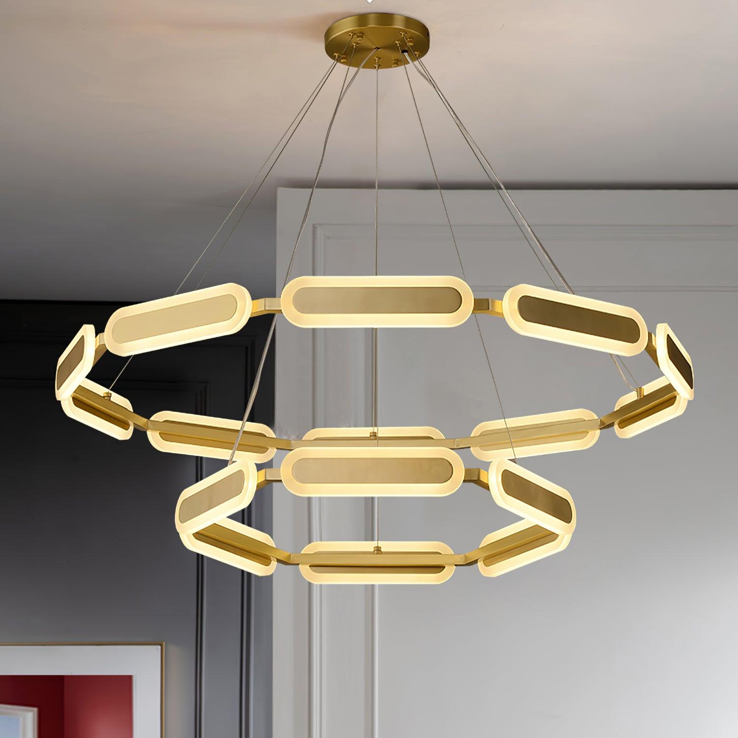 Lustra Kronleuchter Geometrischer Messingring-Letslighting