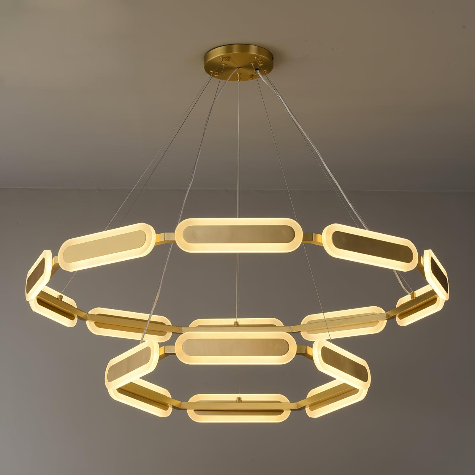 Lustra Kronleuchter Geometrischer Messingring-Letslighting