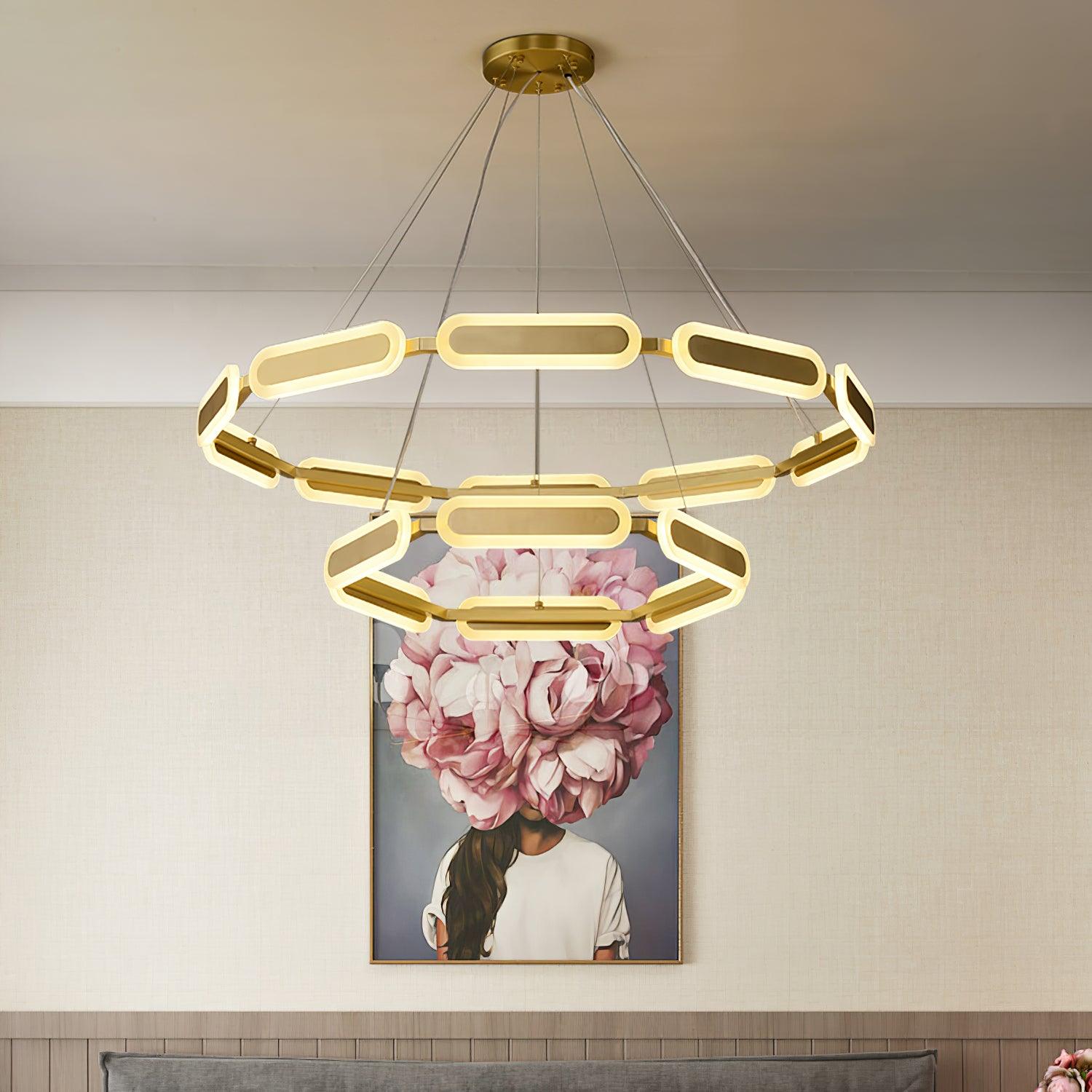 Lustra Kronleuchter Geometrischer Messingring-Letslighting