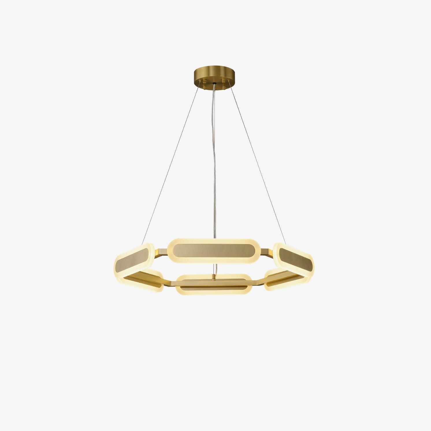 Lustra Kronleuchter Geometrischer Messingring-Letslighting