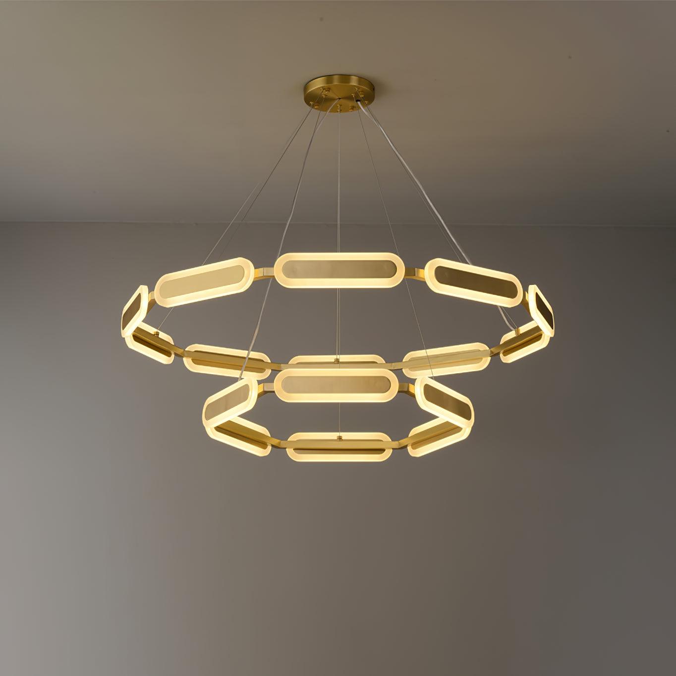Lustra Kronleuchter Geometrischer Messingring-Letslighting
