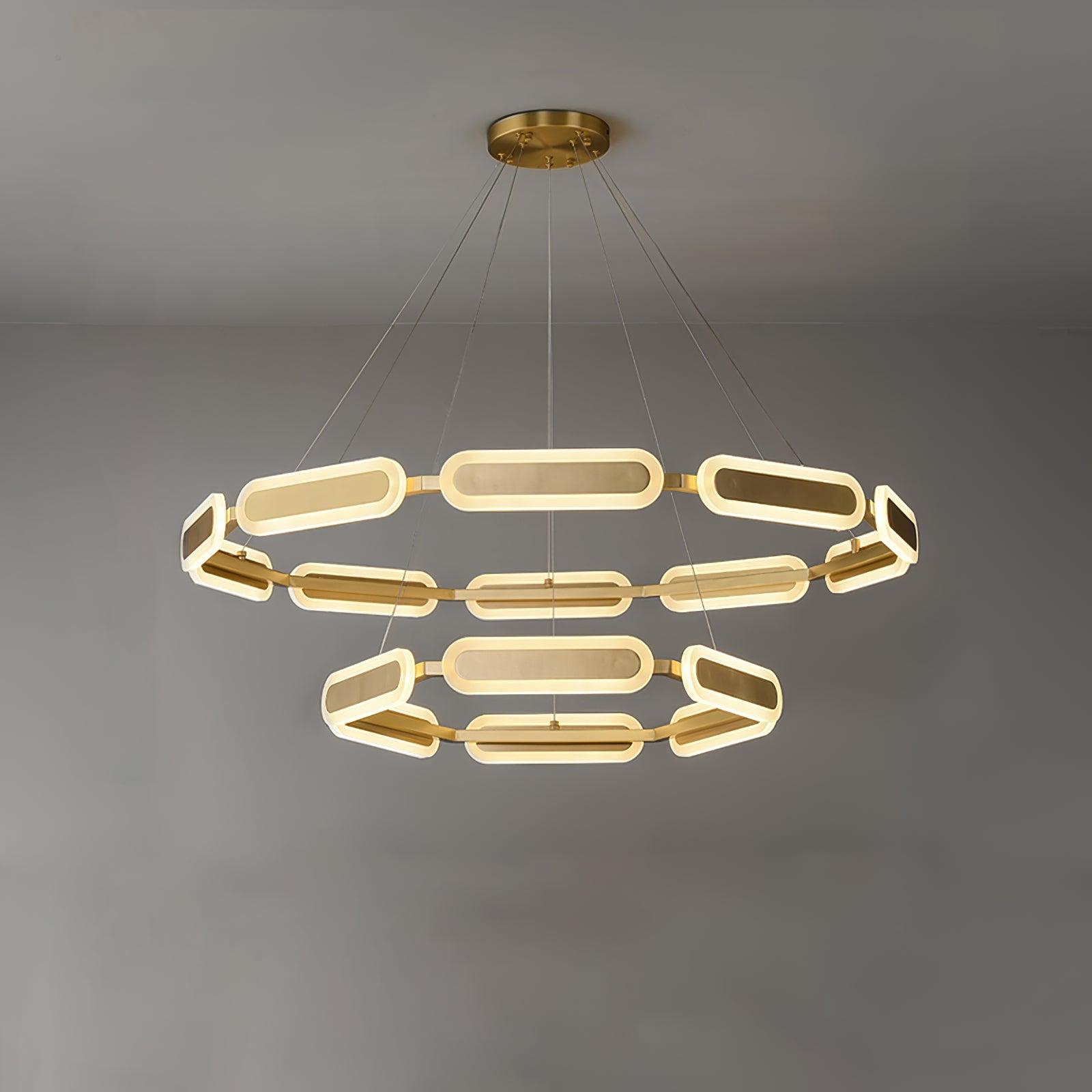 Lustra Kronleuchter Geometrischer Messingring-Letslighting