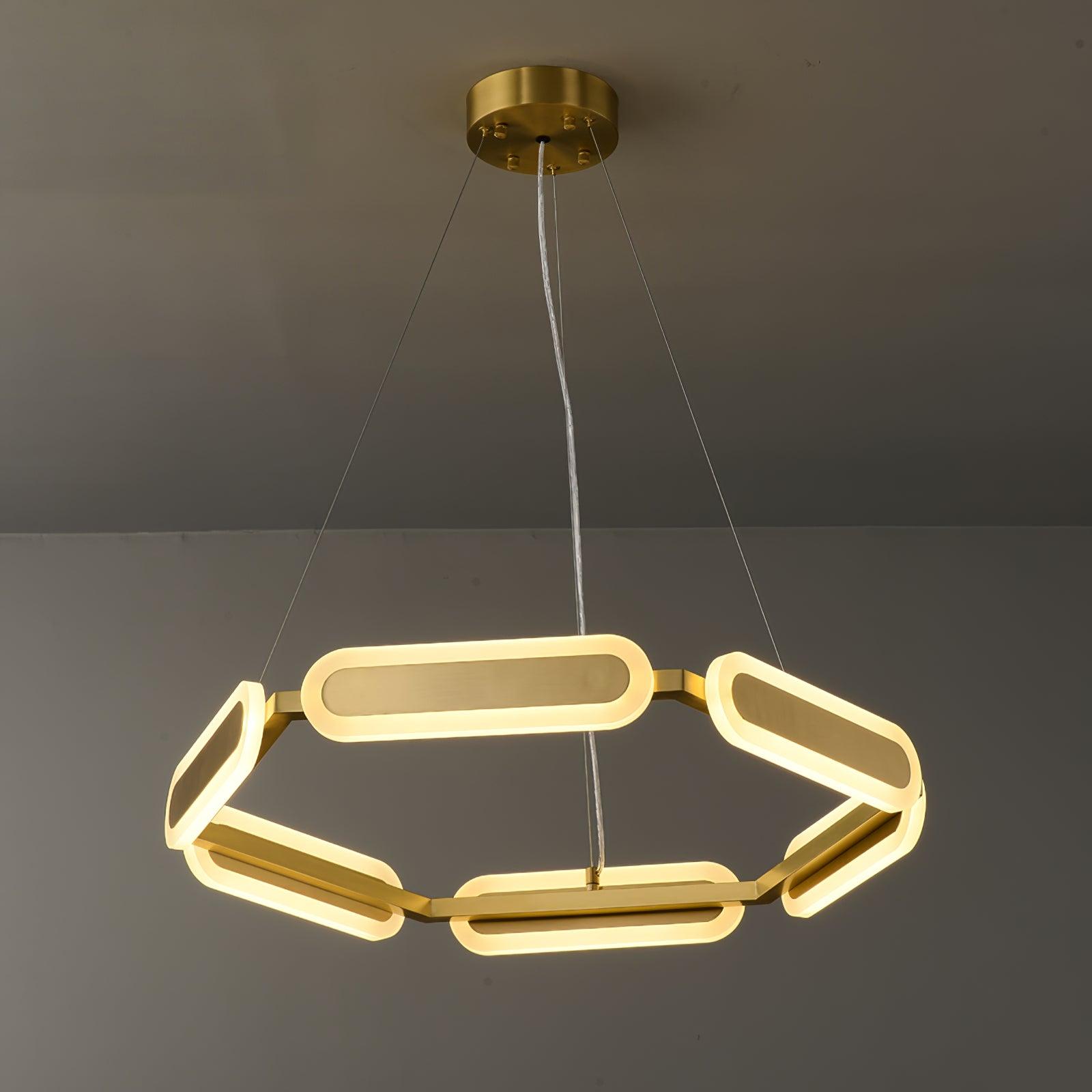 Lustra Kronleuchter Geometrischer Messingring-Letslighting