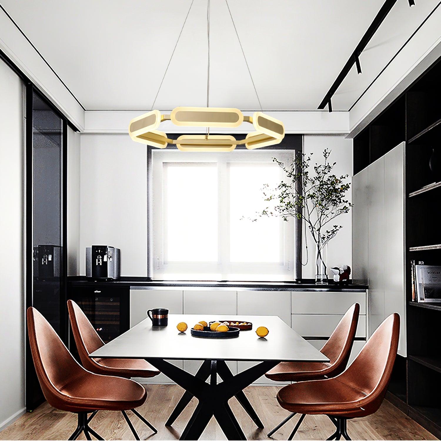 Lustra Kronleuchter Geometrischer Messingring-Letslighting