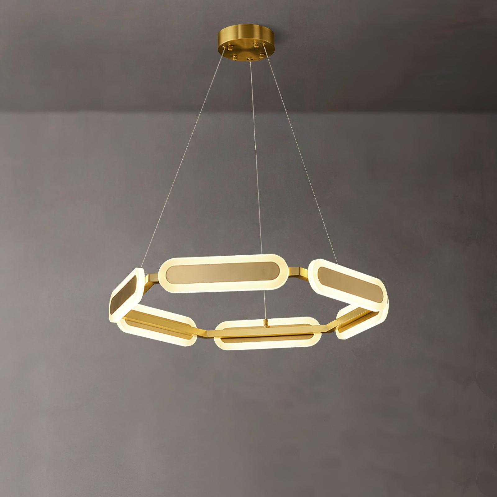 Lustra Kronleuchter Geometrischer Messingring-Letslighting
