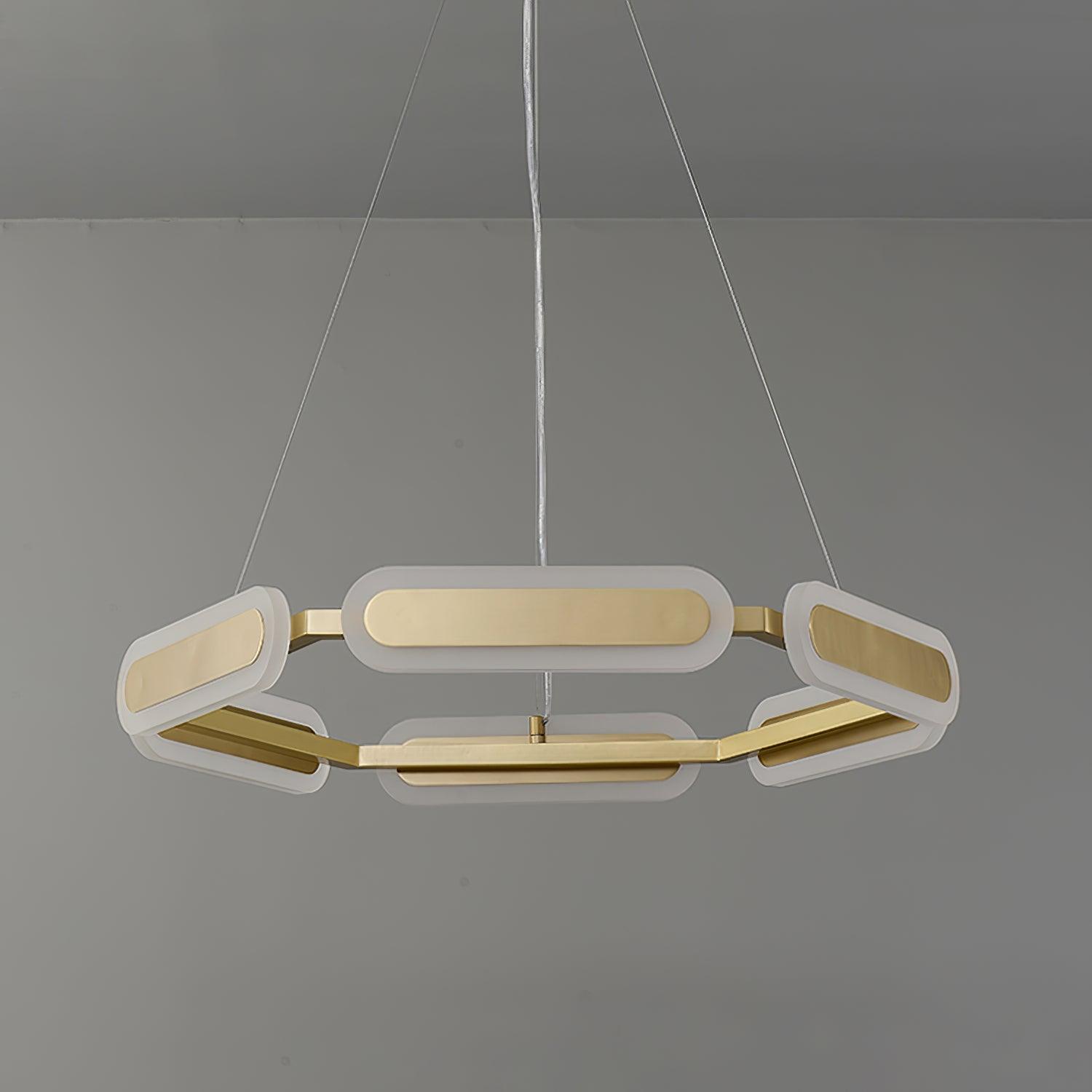Lustra Kronleuchter Geometrischer Messingring-Letslighting