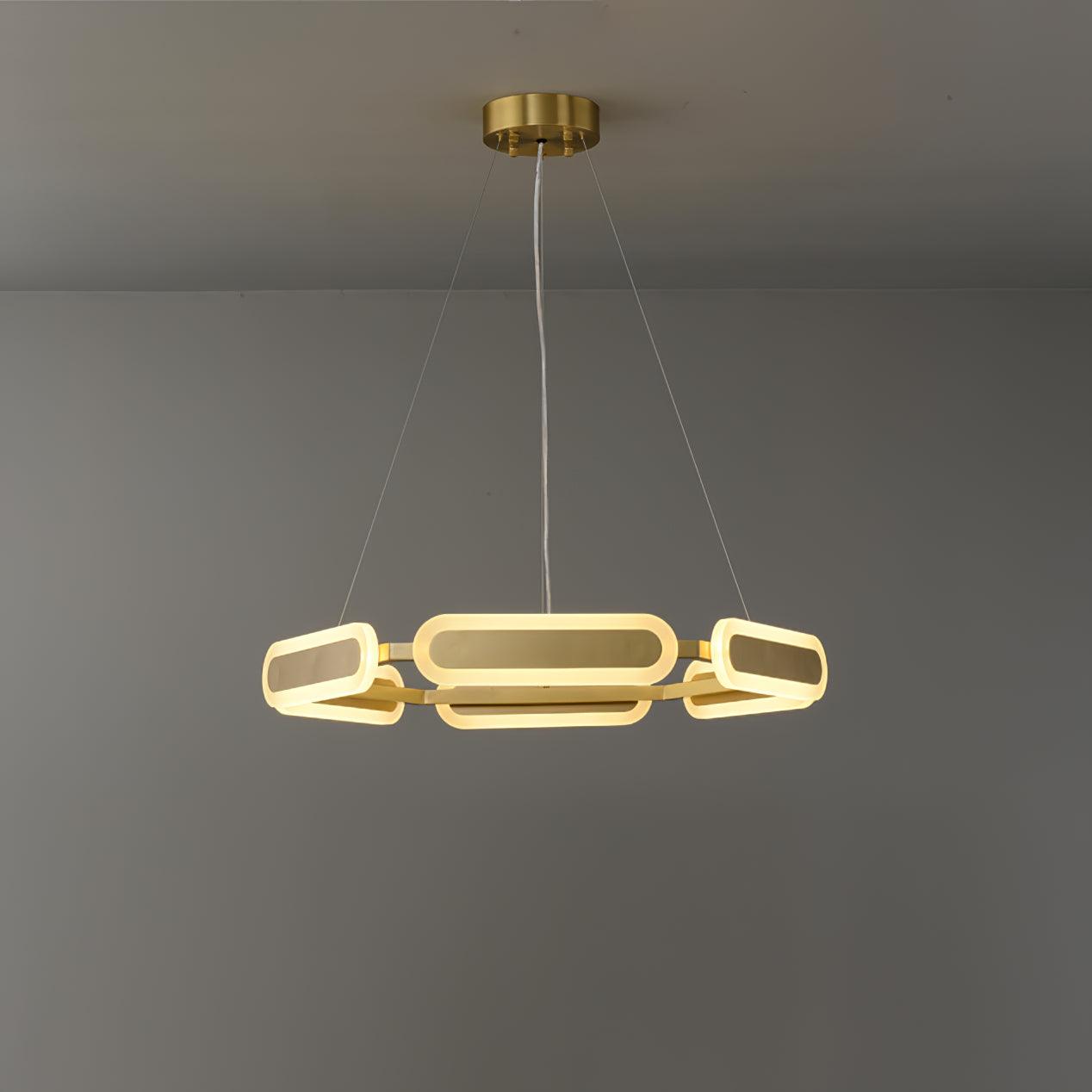 Lustra Kronleuchter Geometrischer Messingring-Letslighting