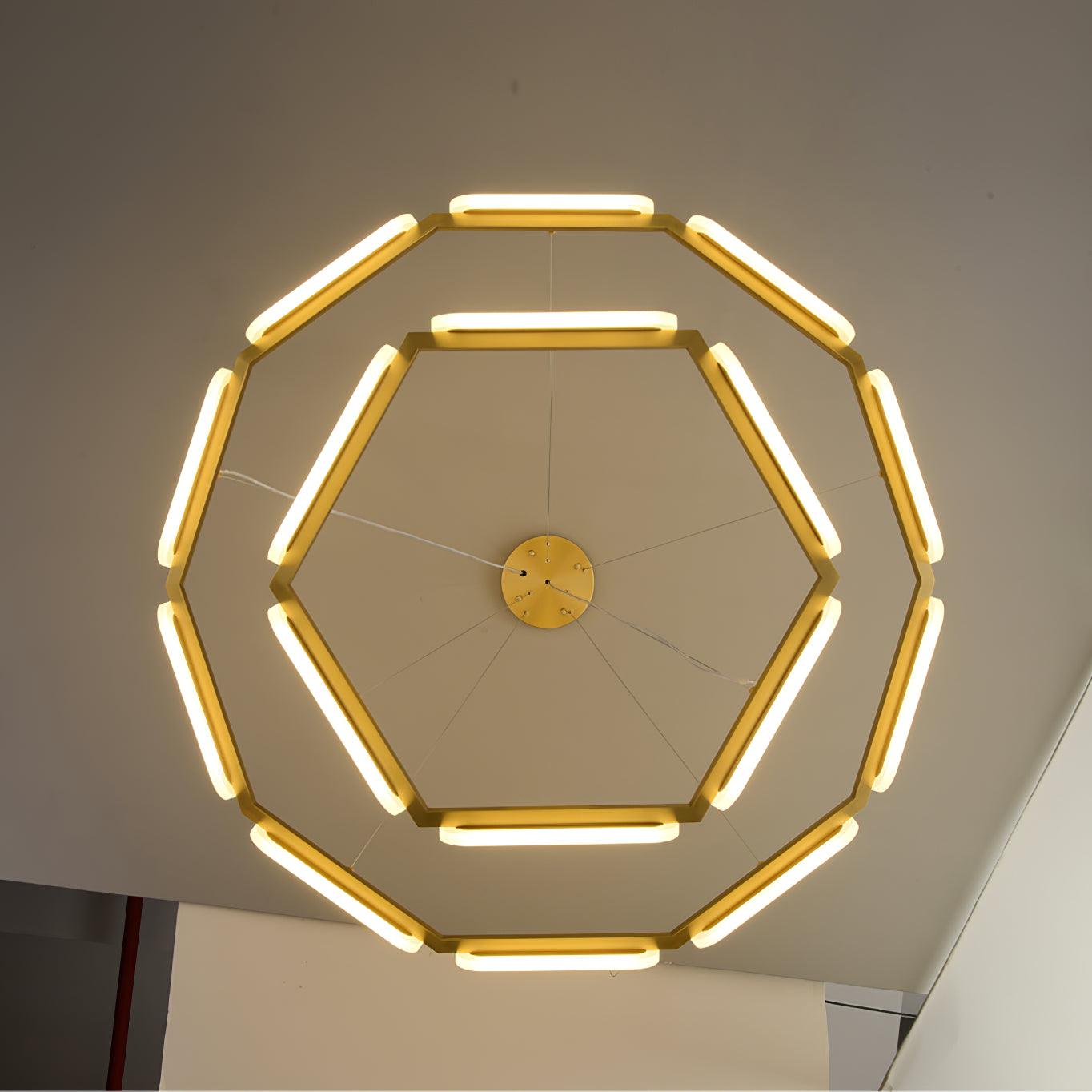 Lustra Kronleuchter Geometrischer Messingring-Letslighting