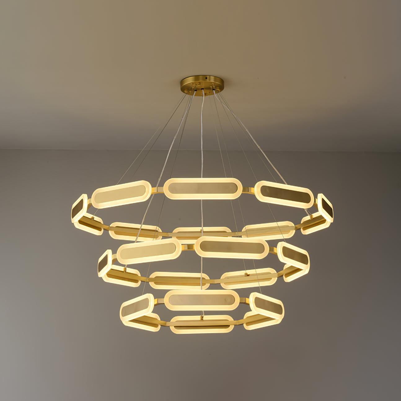 Lustra Kronleuchter Geometrischer Messingring-Letslighting