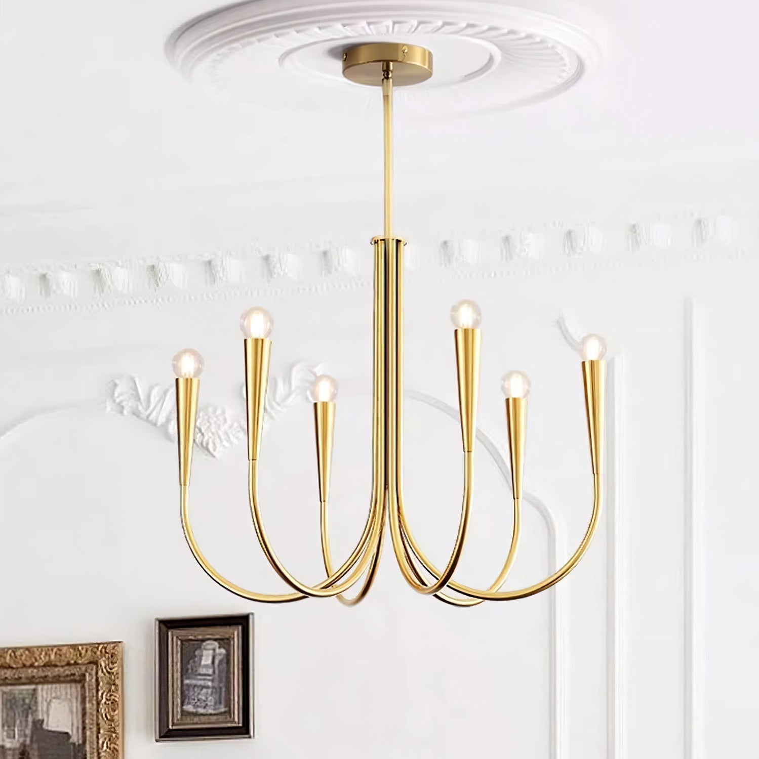 Swoop Arm Chandelier - Blowlighting