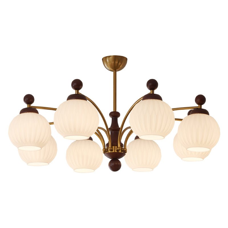 Vedoror Traditioneller Klassischer Kugel Holz Glas Kronleuchter-Letslighting