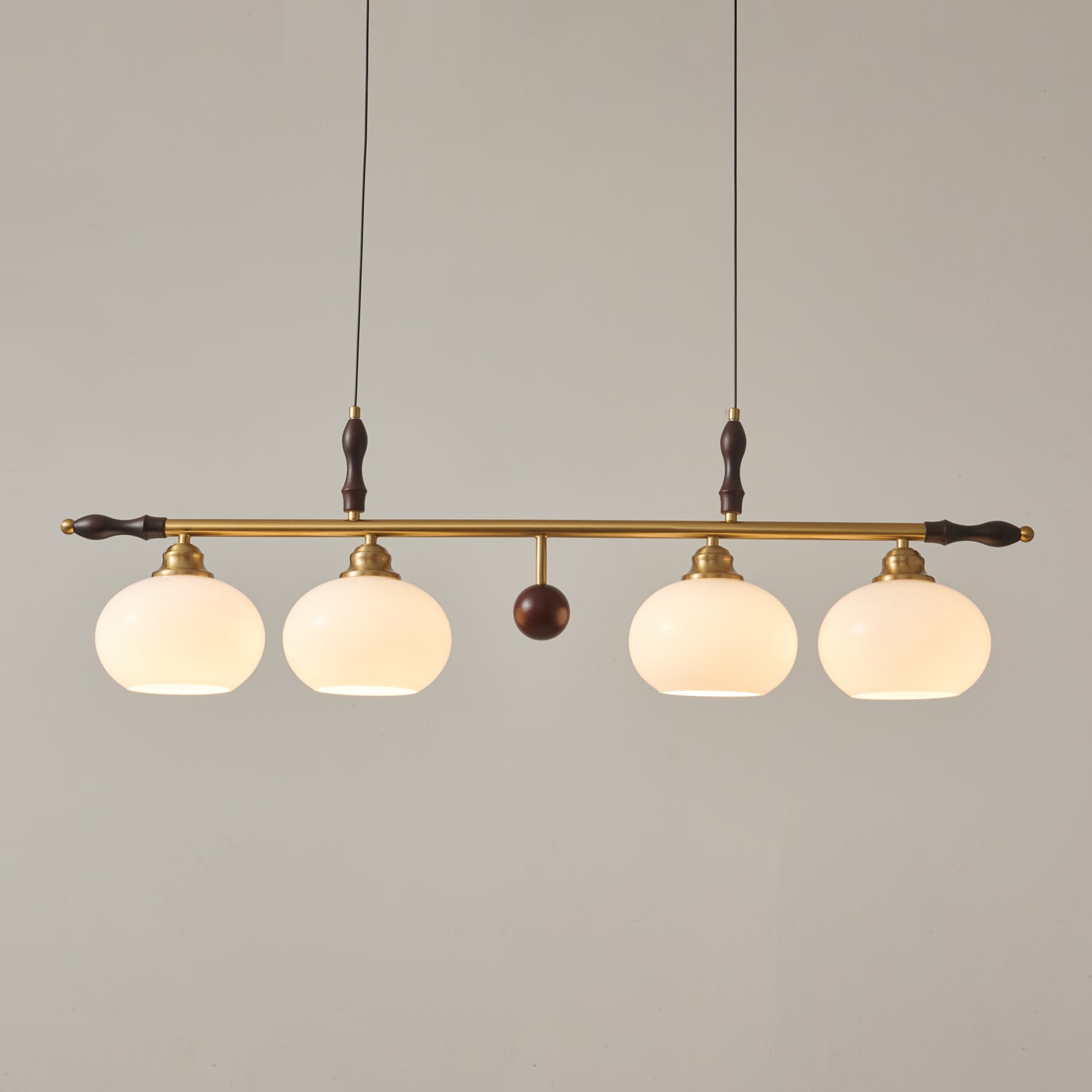 Sylvara Premium Eleganz Traditionell Holz Glas Pendelleuchte Lampe-Letslighting