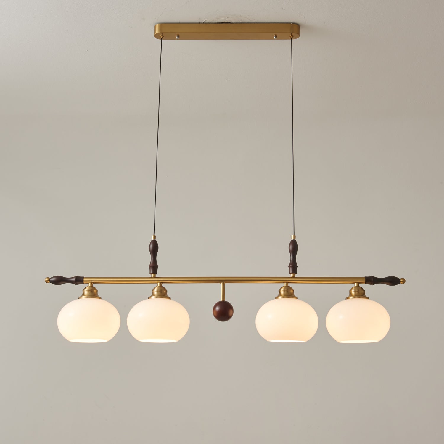 Sylvara Premium Eleganz Traditionell Holz Glas Pendelleuchte Lampe-Letslighting