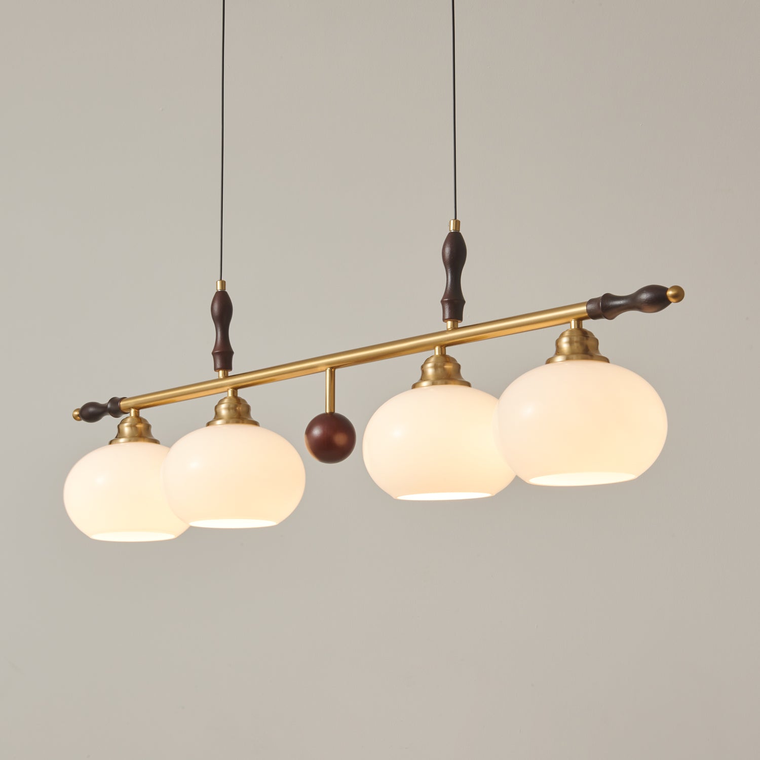 Sylvara Premium Eleganz Traditionell Holz Glas Pendelleuchte Lampe-Letslighting